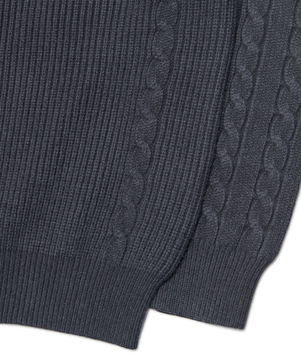 노매뉴얼(NOMANUAL) ANOMALY KNIT ZIP-UP - CHARCOAL