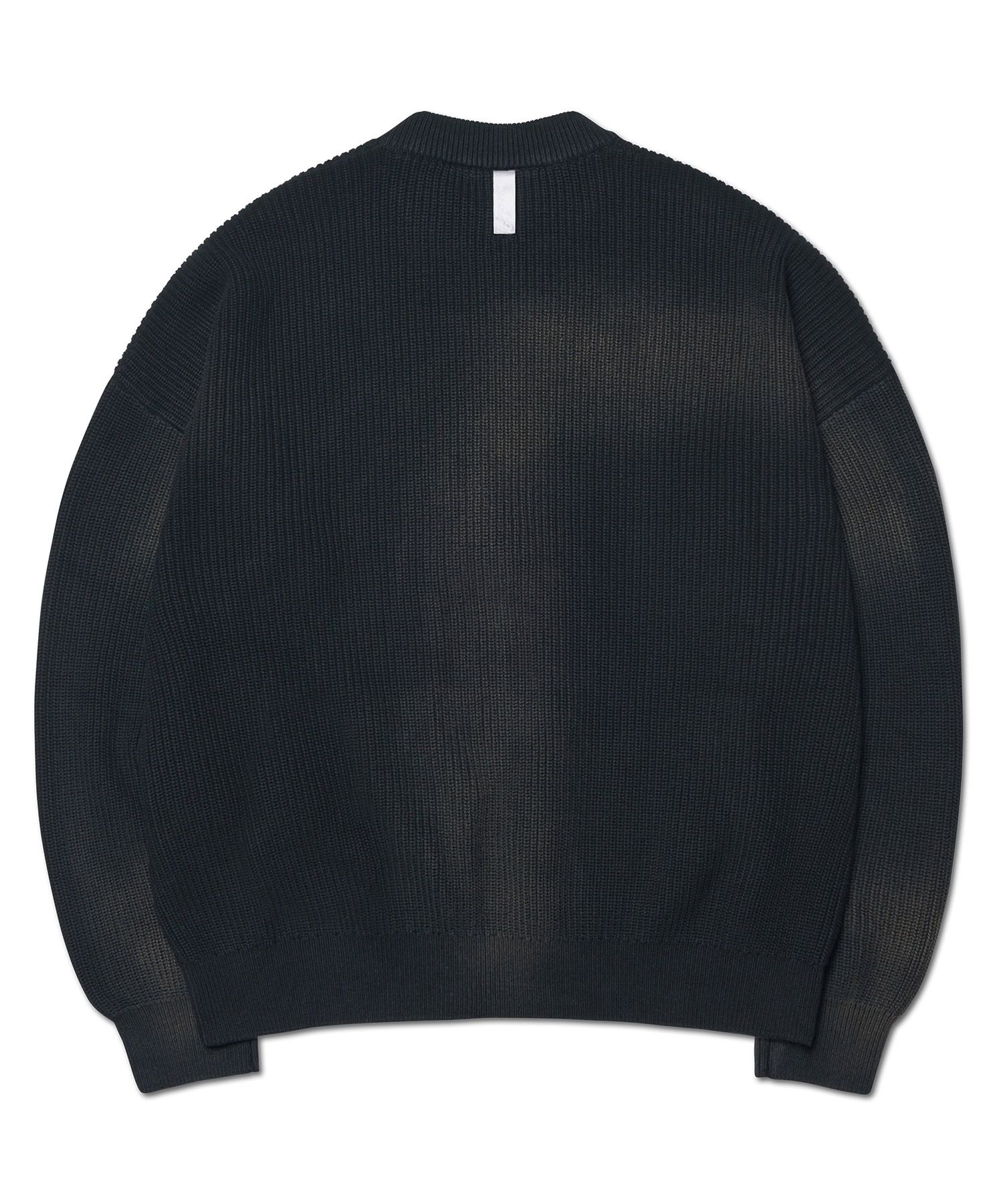 MUSINSA公式 | NOMANUAL SPRAY DYEING KNIT ZIP-UP - BLACK