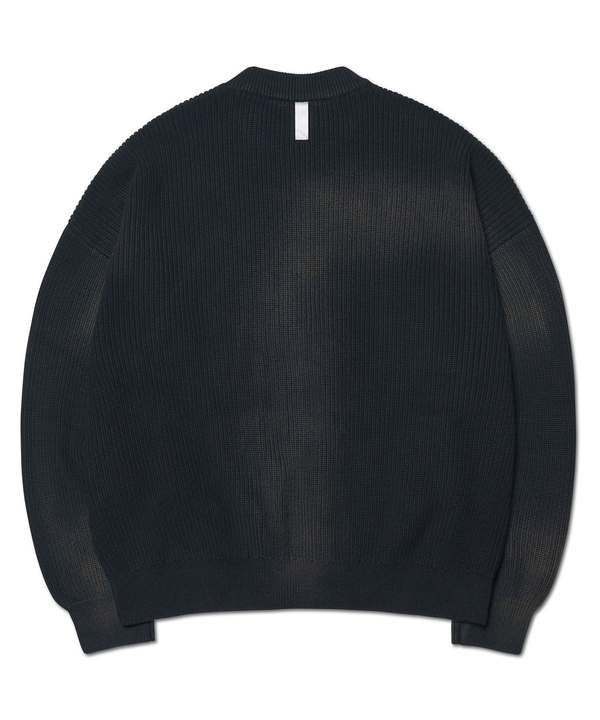 노매뉴얼(NOMANUAL) SPRAY DYEING KNIT ZIP-UP - BLACK