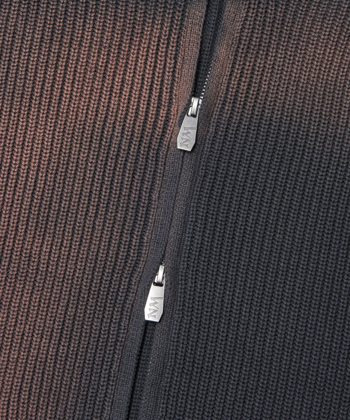 노매뉴얼(NOMANUAL) SPRAY DYEING KNIT ZIP-UP - CHARCOAL
