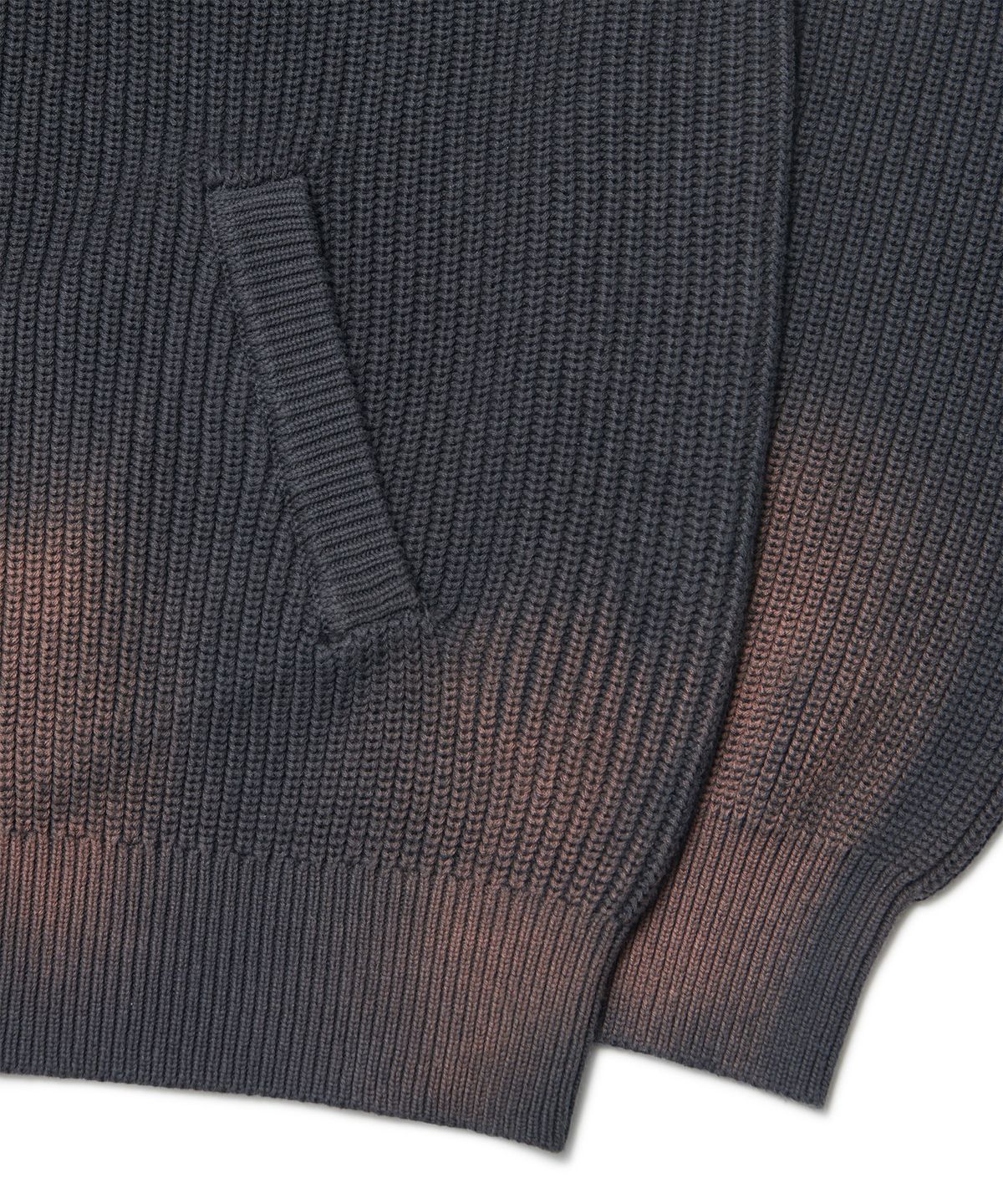 노매뉴얼(NOMANUAL) SPRAY DYEING KNIT ZIP-UP - CHARCOAL