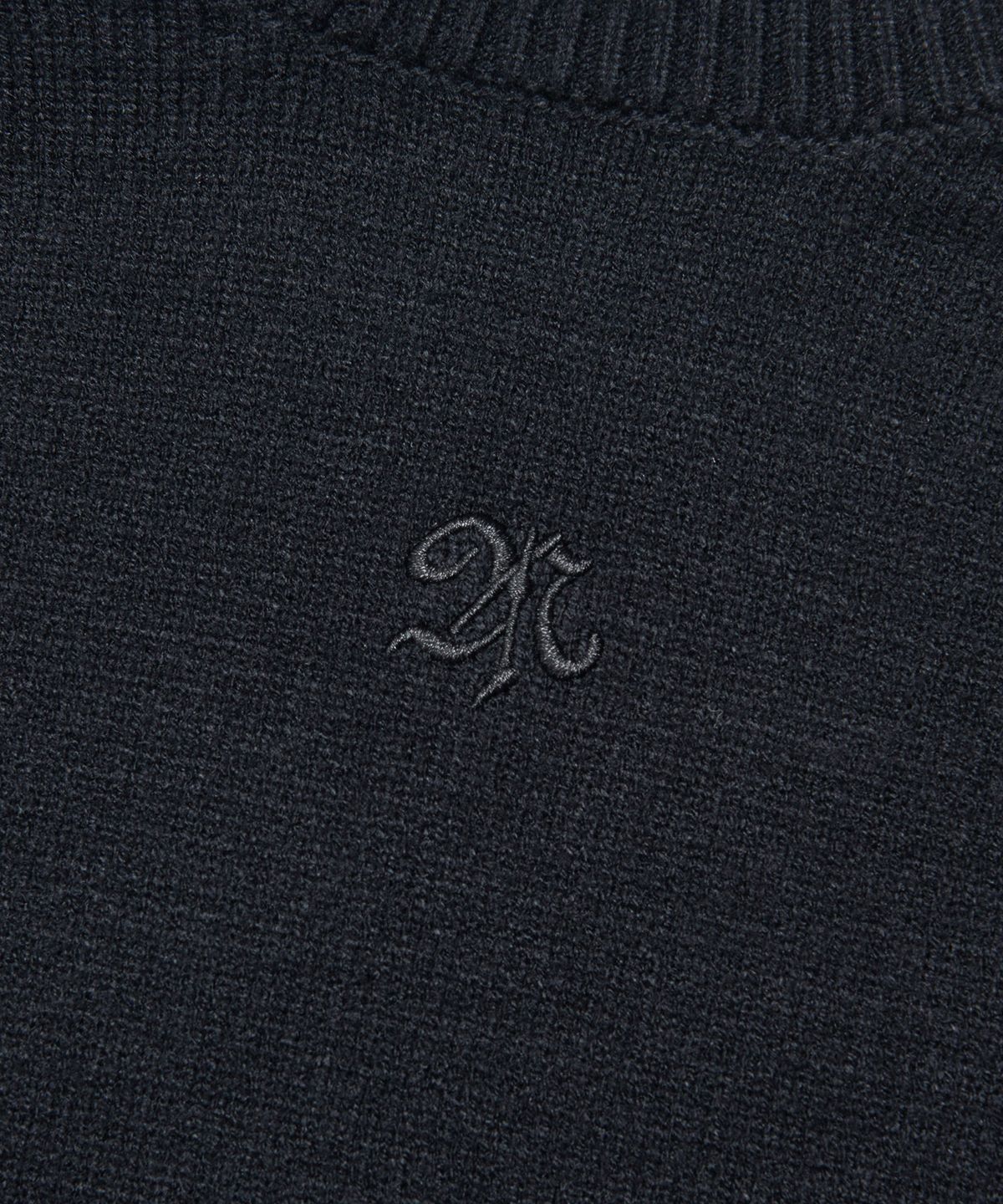 노매뉴얼(NOMANUAL) DOUBLE ECHO WOOL KNIT - BLACK