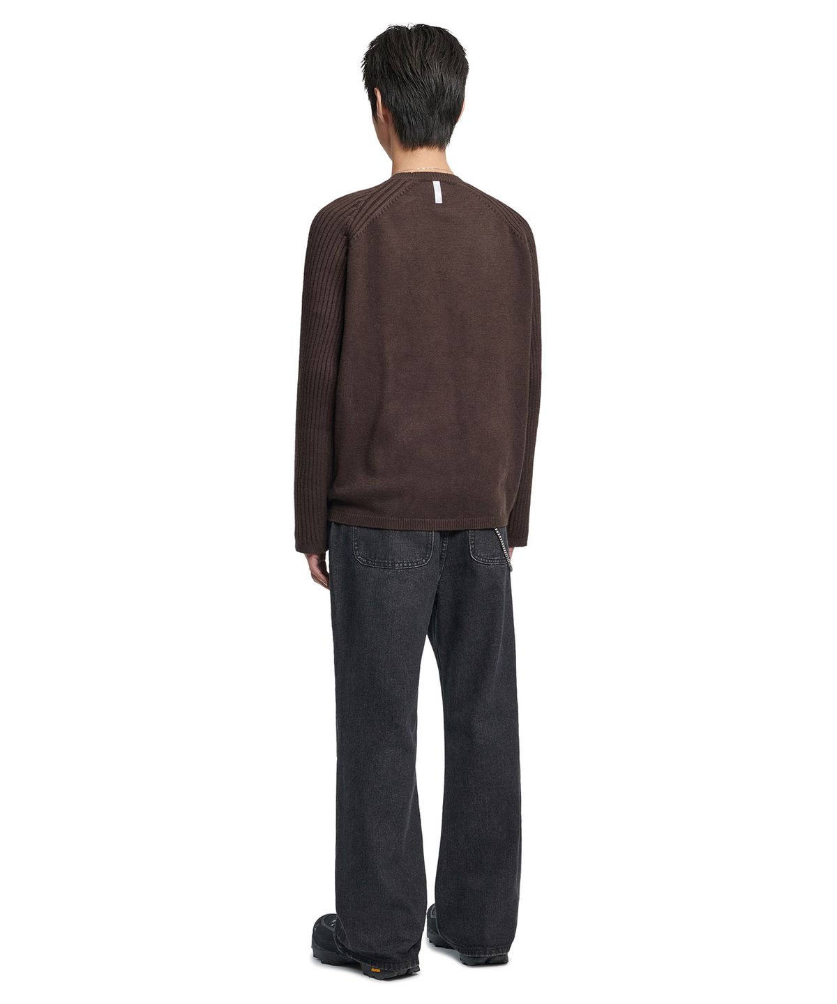 노매뉴얼(NOMANUAL) DOUBLE ECHO WOOL KNIT - BROWN