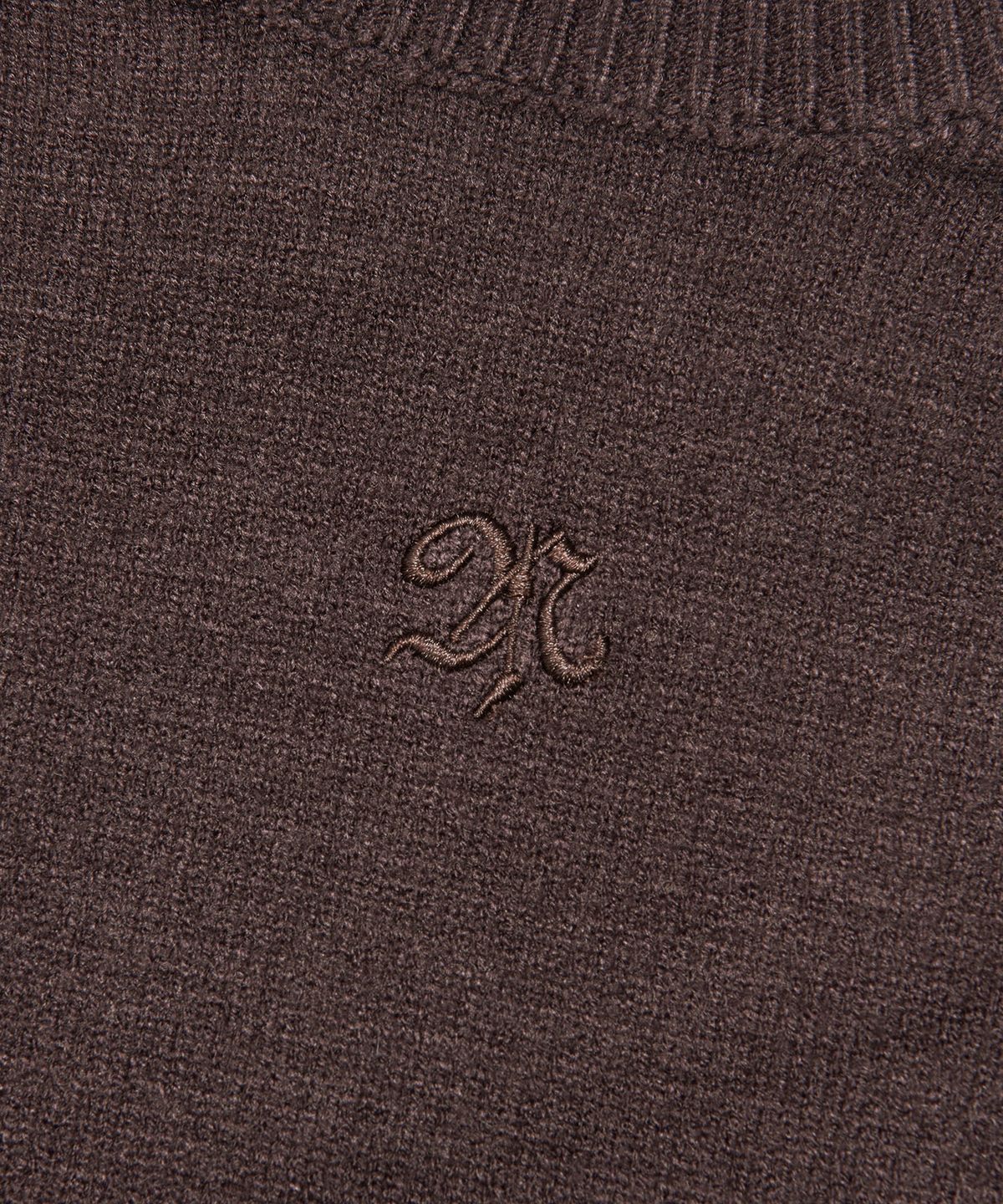 노매뉴얼(NOMANUAL) DOUBLE ECHO WOOL KNIT - BROWN