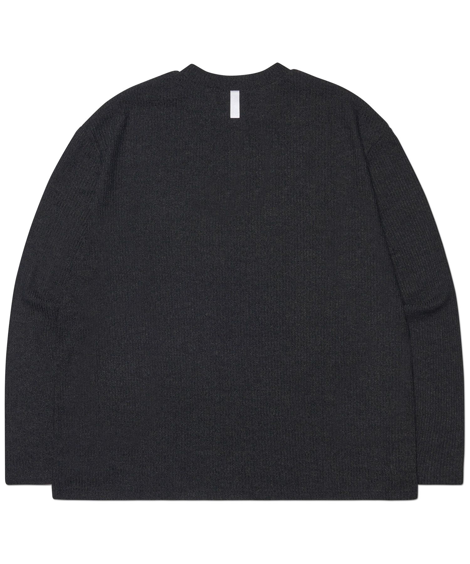 MUSINSA | NOMANUAL HENLEY NECK KNIT LONG SLEEVE - BLACK