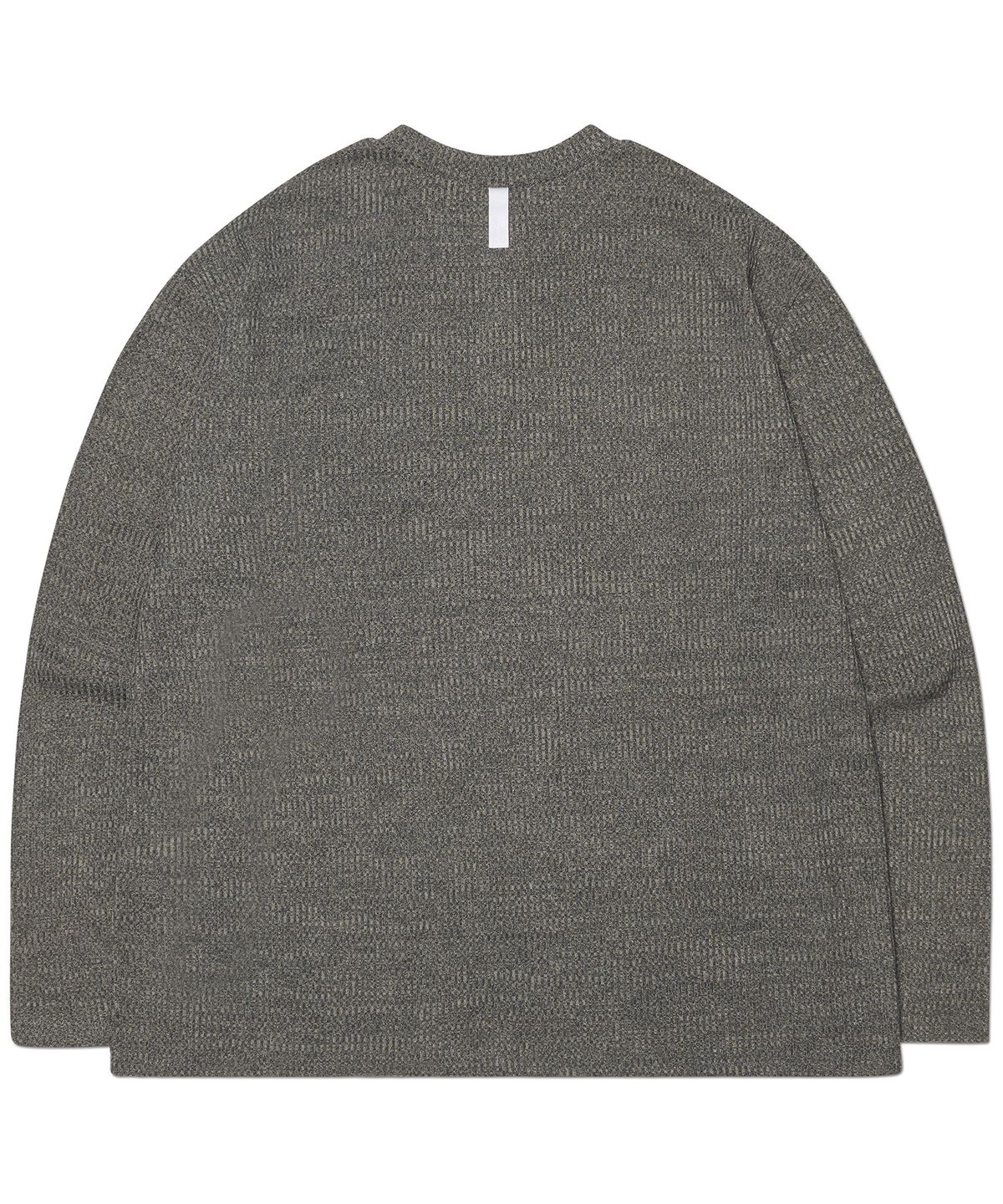 노매뉴얼(NOMANUAL) HENLEY NECK KNIT LONG SLEEVE - CHARCOAL
