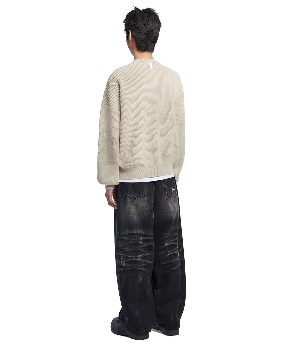 노매뉴얼(NOMANUAL) SPRAY DYEING KNIT - BEIGE