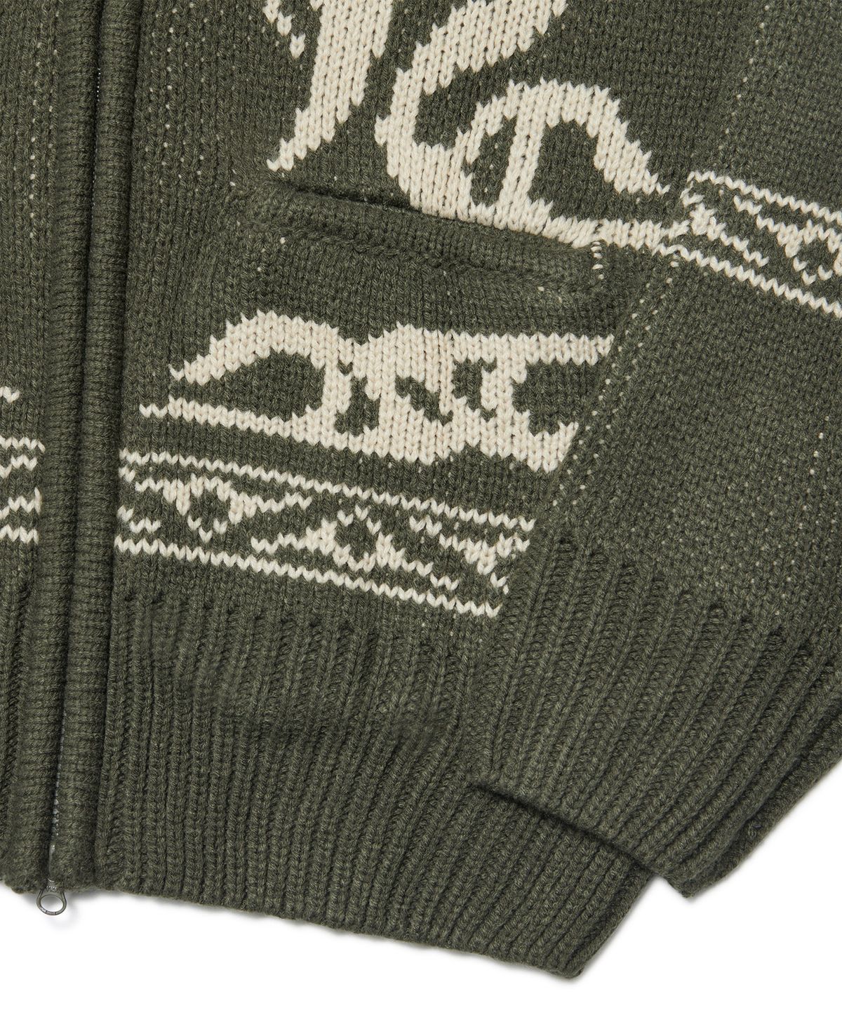 노매뉴얼(NOMANUAL) COWICHAN HOODED ZIP-UP - KHAKI