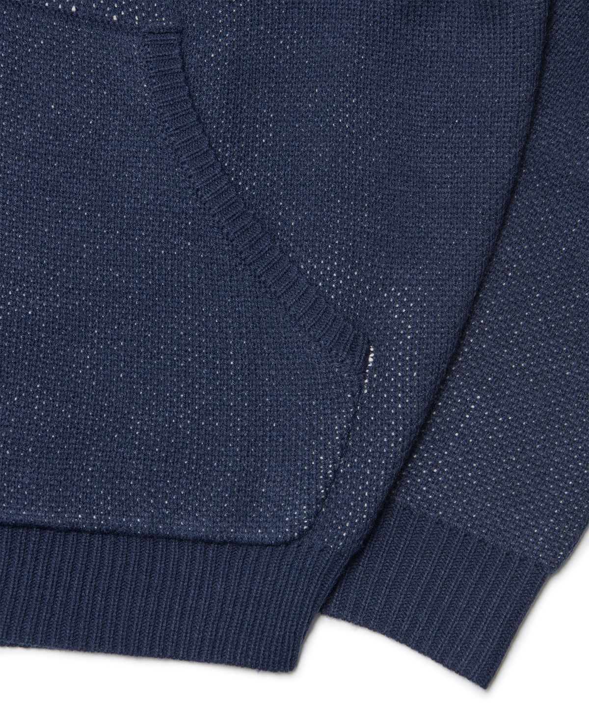 노매뉴얼(NOMANUAL) NM SKULL HAND COWICHAN HOODED ZIP-UP - NAVY