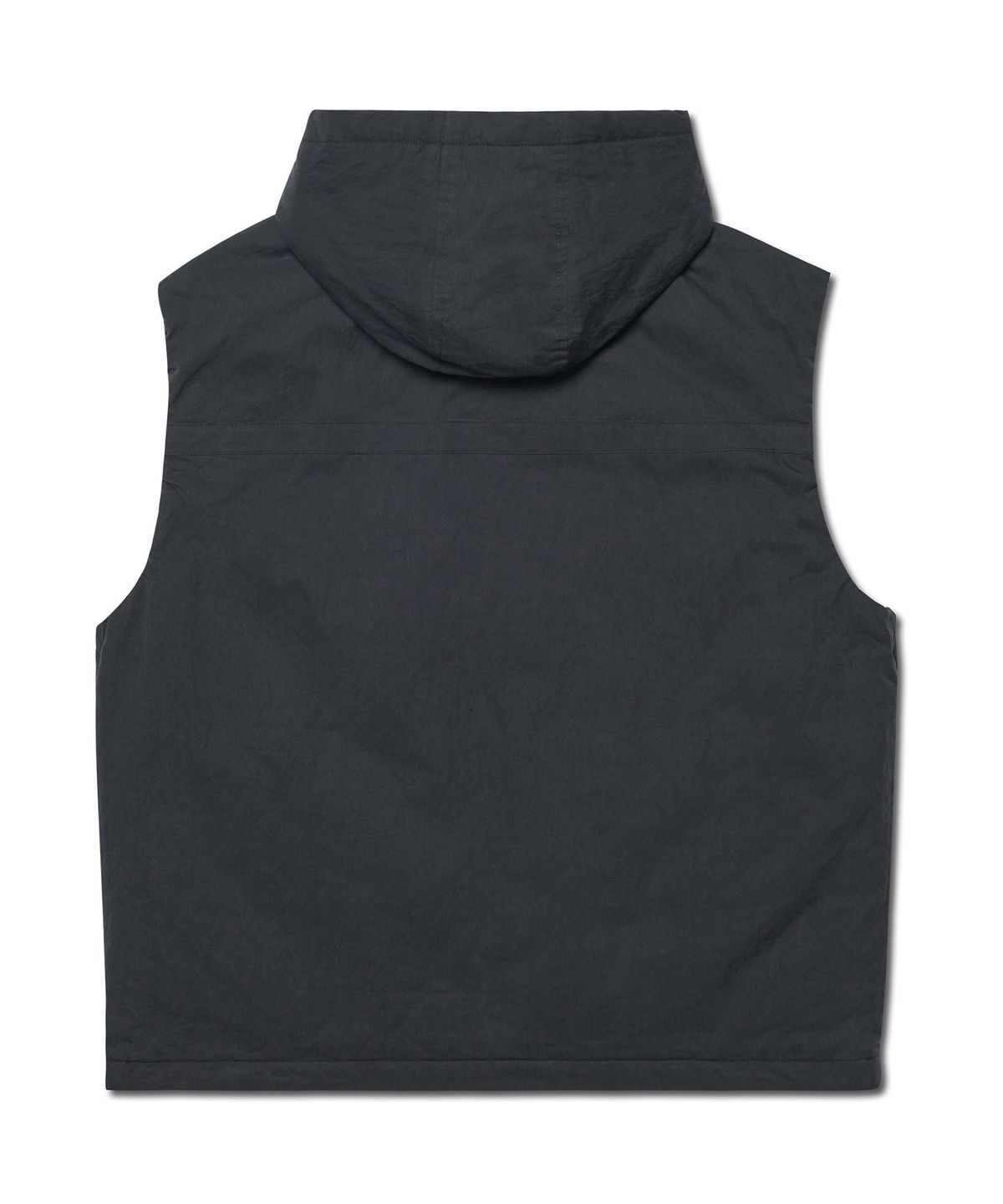노매뉴얼(NOMANUAL) DETACHABLE HOODED VEST - BLACK