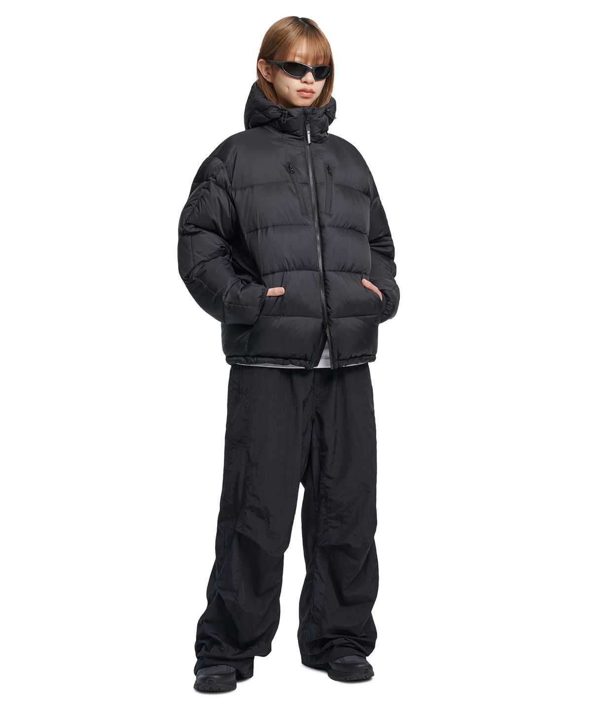 노매뉴얼(NOMANUAL) EMBER HOODED DUCK DOWN - BLACK