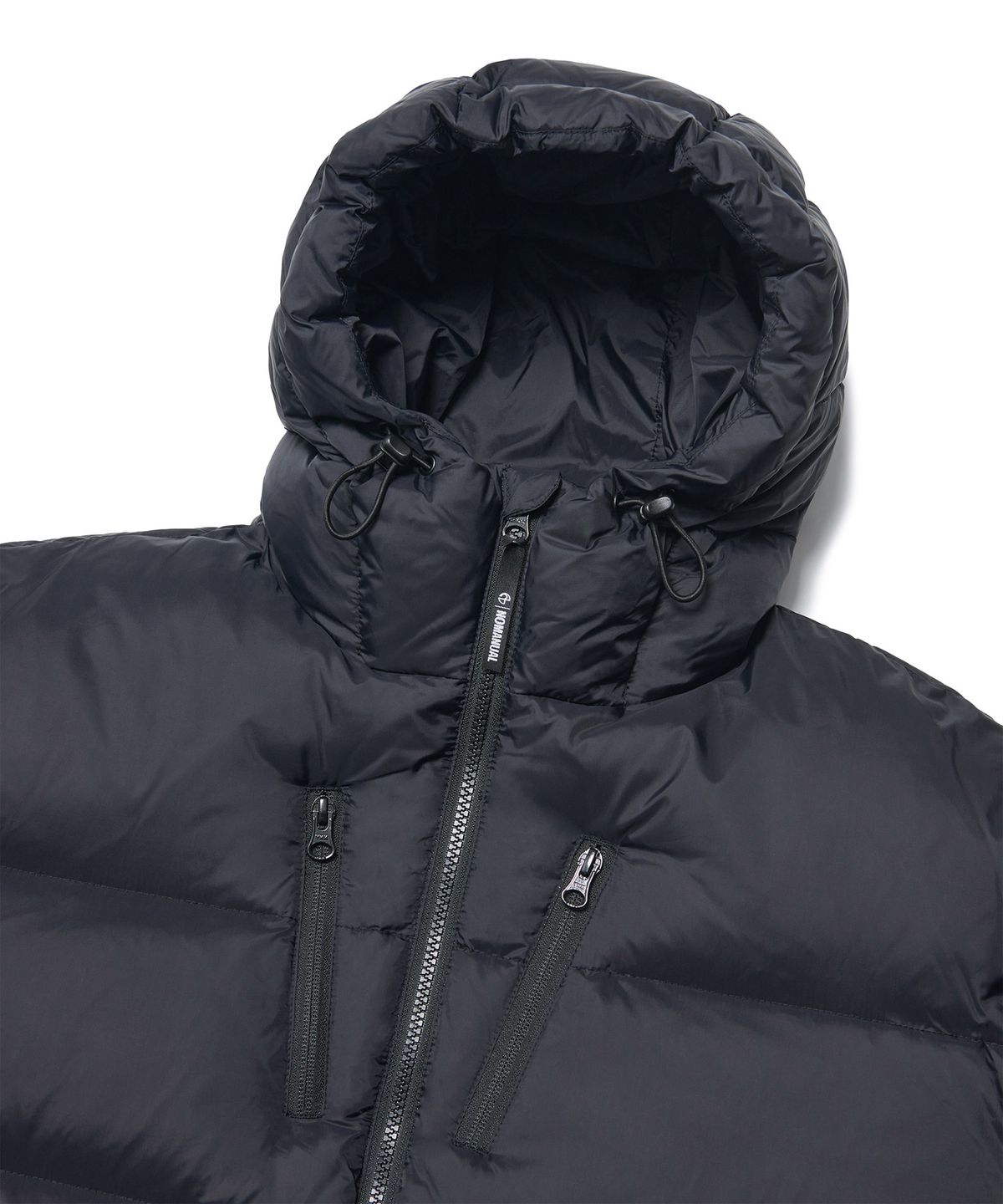 노매뉴얼(NOMANUAL) EMBER HOODED DUCK DOWN - BLACK