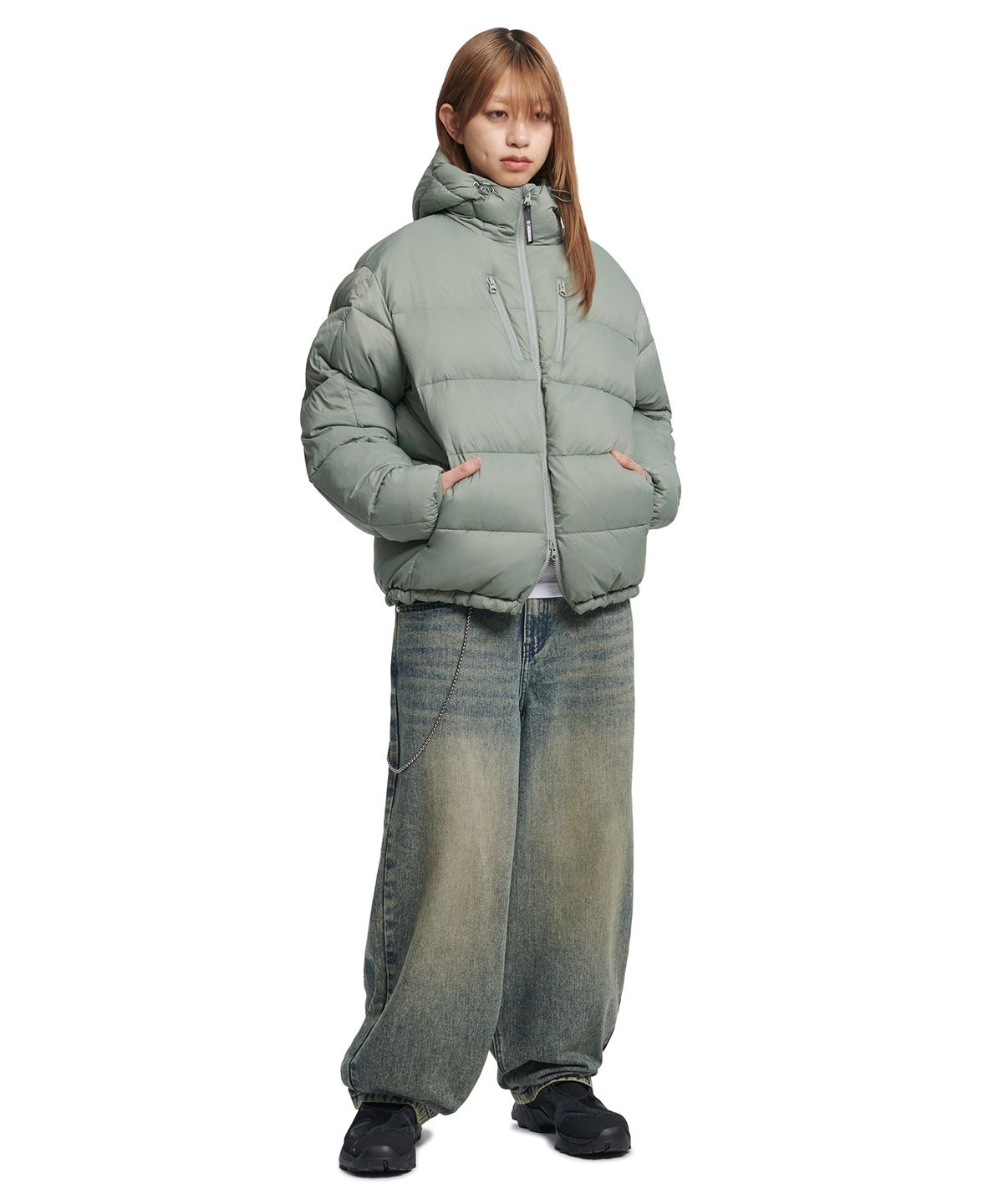 노매뉴얼(NOMANUAL) EMBER HOODED DUCK DOWN - PALE KHAKI