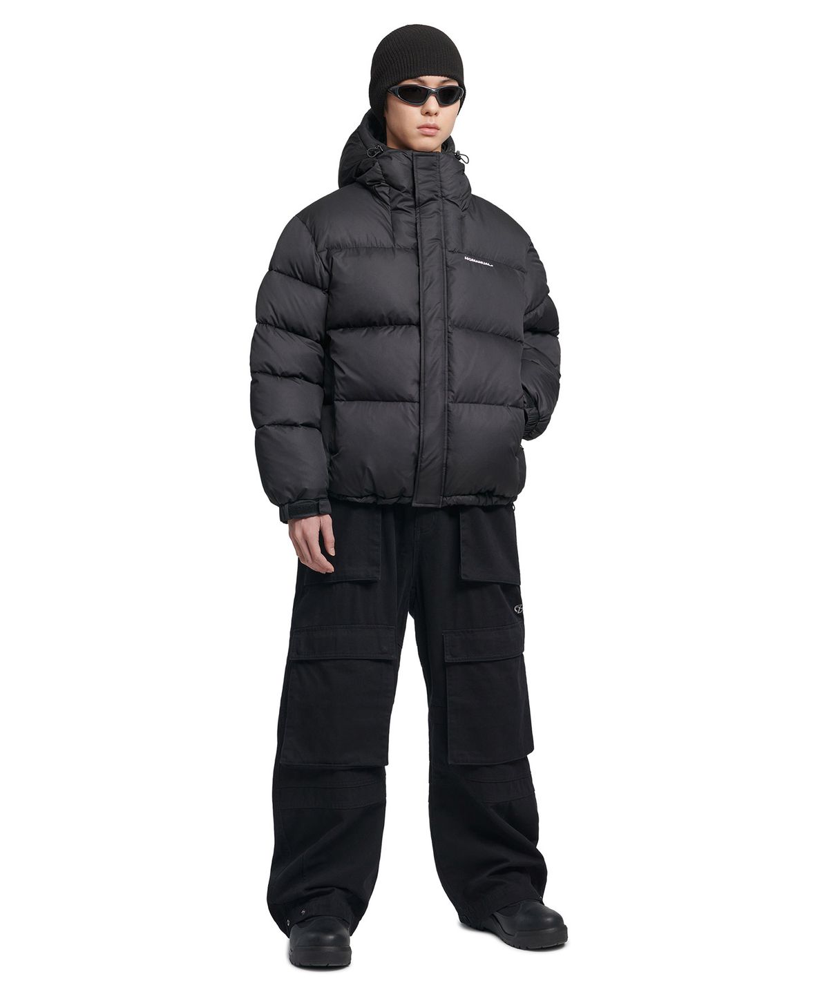 노매뉴얼(NOMANUAL) HESTIA HOODED DUCK DOWN - BLACK
