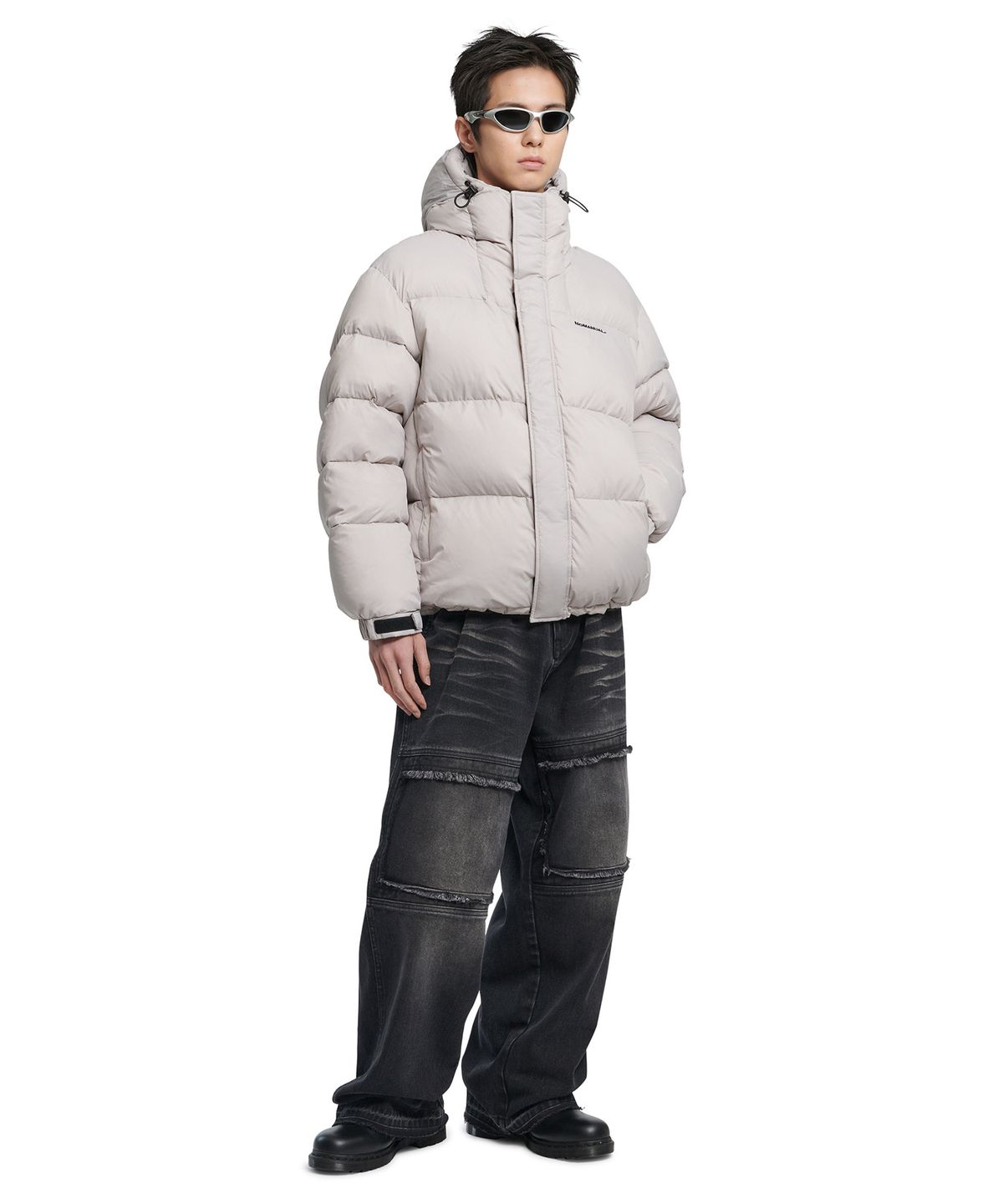노매뉴얼(NOMANUAL) HESTIA HOODED DUCK DOWN - WARM GRAY