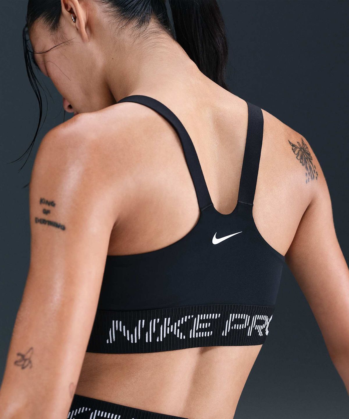 나이키(NIKE) 프로 라이트 서포트 논패드 스포츠 브라 W - 블랙:화이트 / IF3974-010
