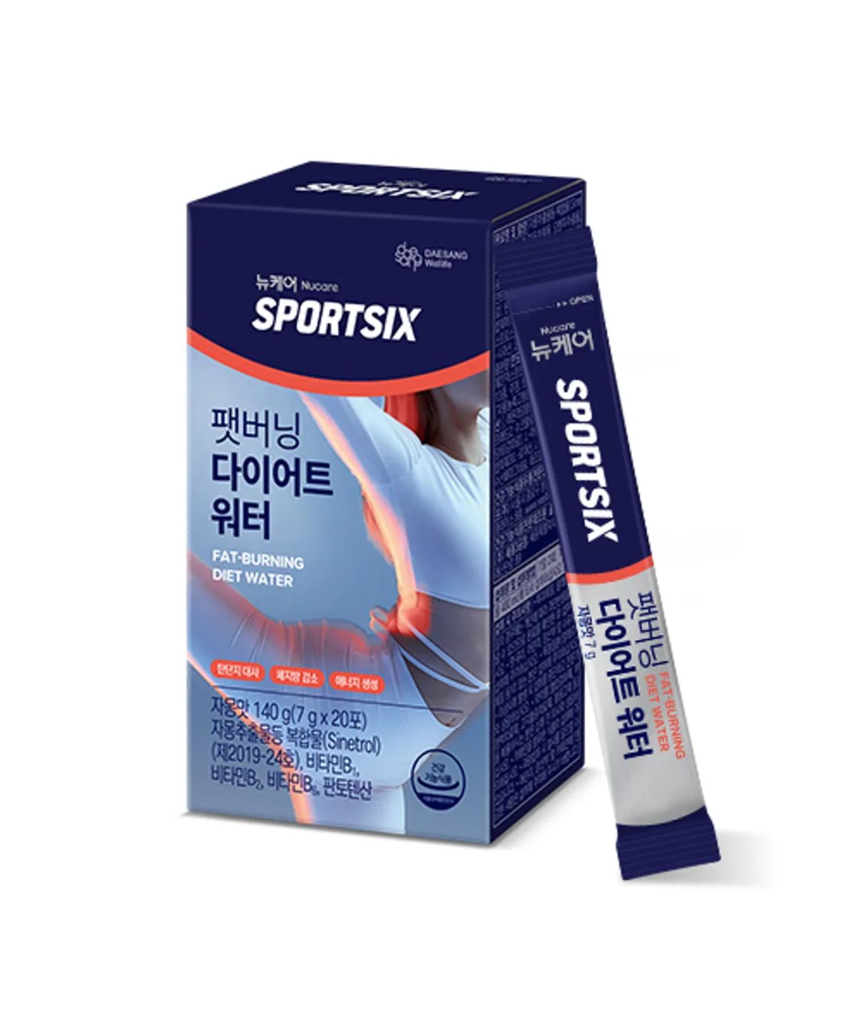 스포식스(SPORTSIX) 팻버닝 다이어트 워터 믹스 자몽에이드맛(20포) 1박스 (체지방 감소)