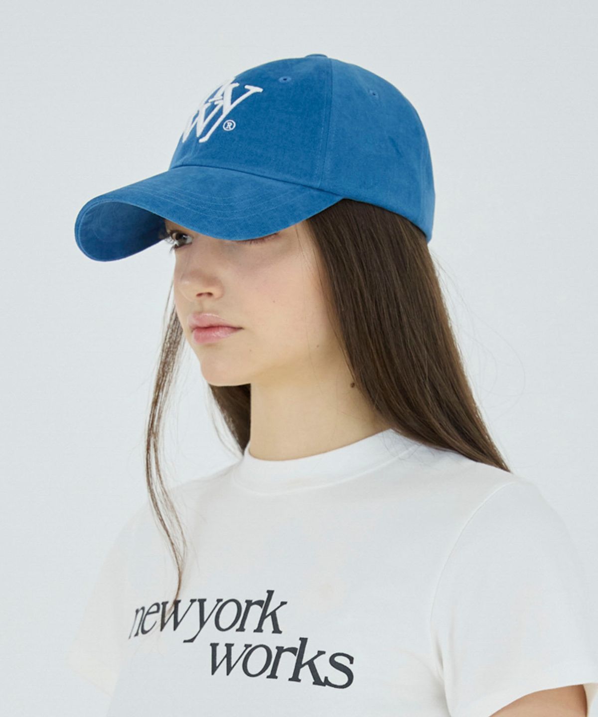 뉴욕웍스(NEWYORKWORKS) 앤와이더블유 로고 볼캡_ 블루