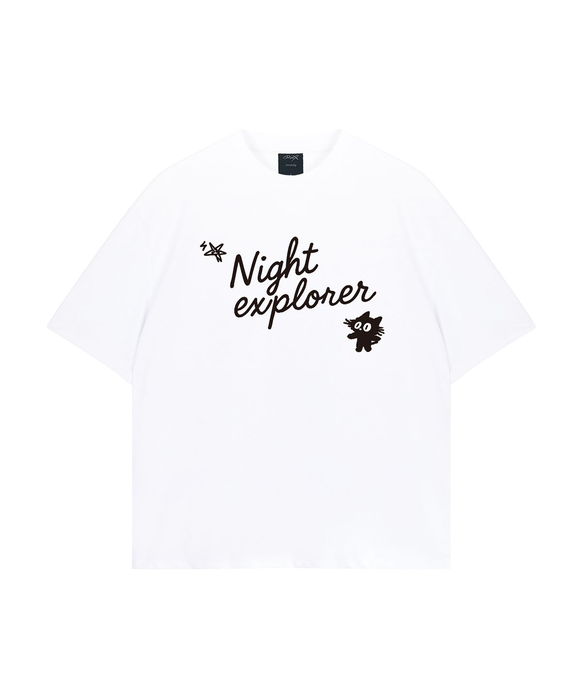 와일드락(WILDROCK) Hollysheesh Night explorer Cat 피그먼트 오버핏 반팔 티셔츠_6 COL (크롭 포함)