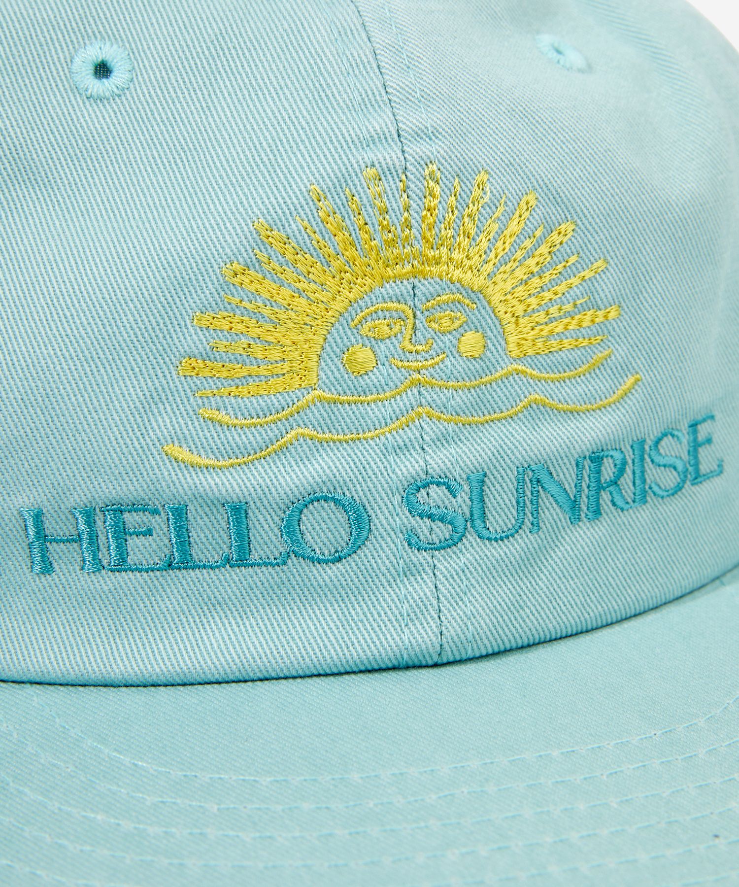 HELLO■Washed Two Tone Logo 6panel Cap_Sky Blue 헬로 선라이즈(HELLO SUNRISE) Washed Two Tone Logo 6panel