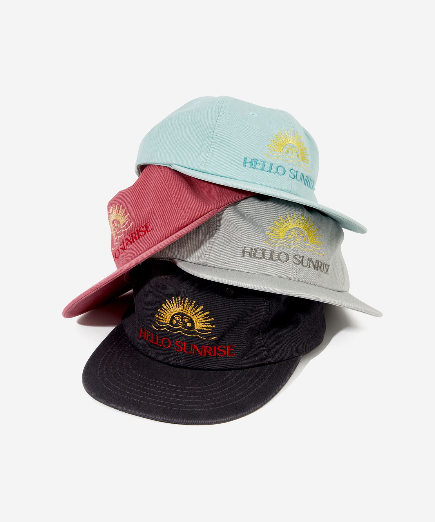 Hello Sunrise★Washed Two Tone Logo 6panel Cap_Sky Blue 헬로 선라이즈(HELLO SUNRISE) Washed Two Tone Logo 6panel