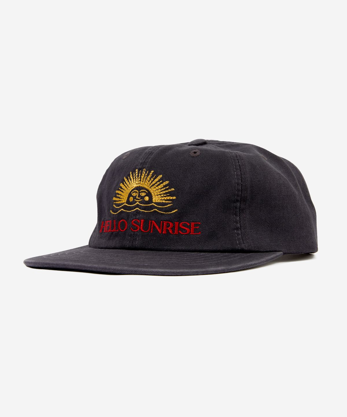 헬로 선라이즈(HELLO SUNRISE) Washed Two Tone Logo 6panel Cap_Charcoal