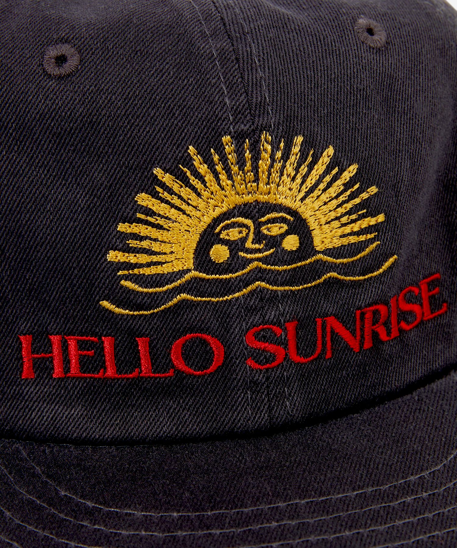 Hello Sunrise★Washed Two Tone Logo 6panel Cap_Charcoal 헬로 선라이즈(HELLO SUNRISE) Washed Two Tone Logo 6panel