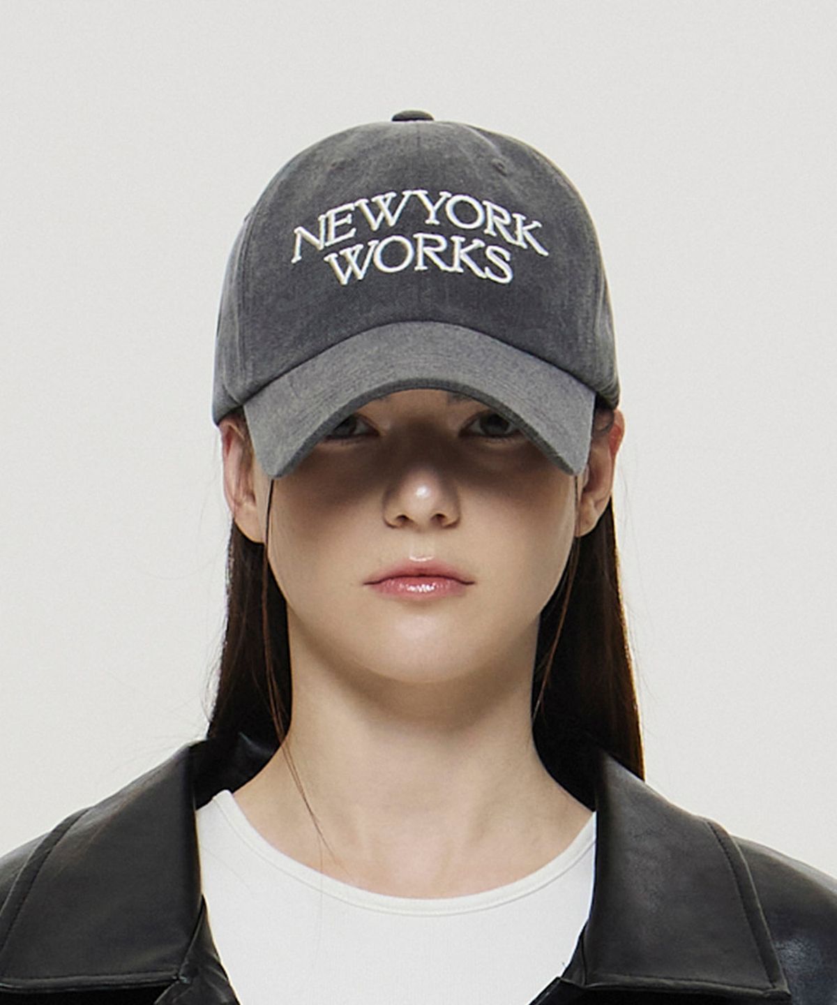 뉴욕웍스(NEWYORKWORKS) 시그니처 로고 볼캡_차콜