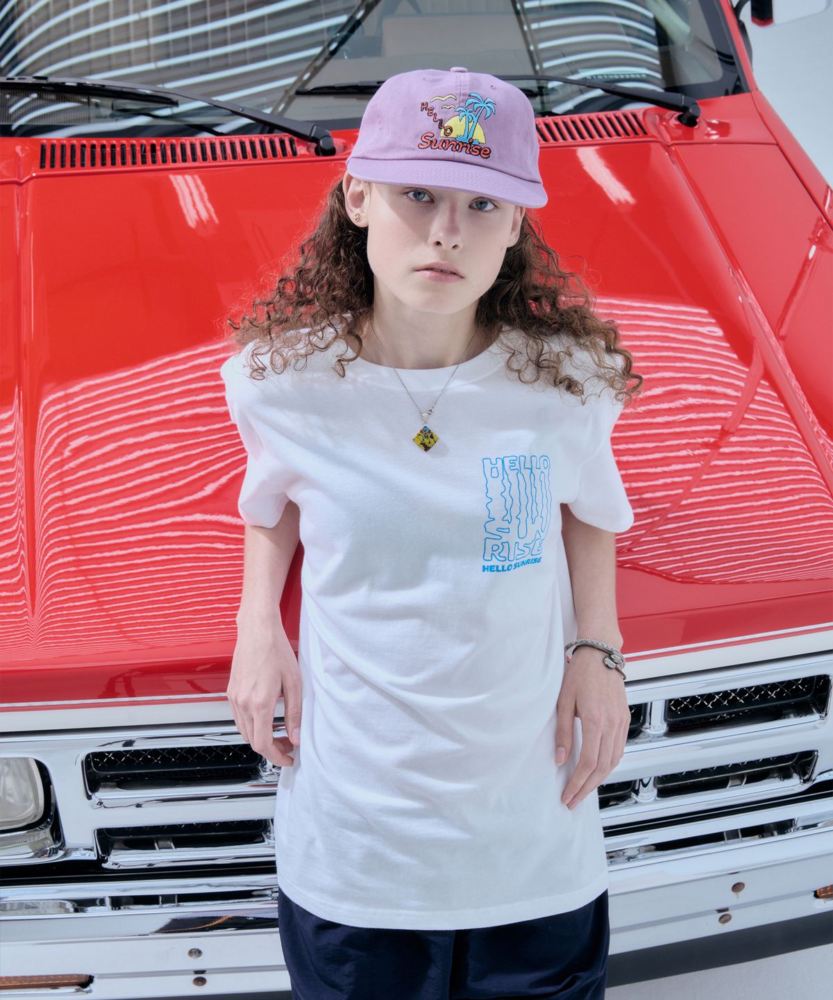 헬로 선라이즈(HELLO SUNRISE) Palm Tree Logo 6Panel Cap_Lavender