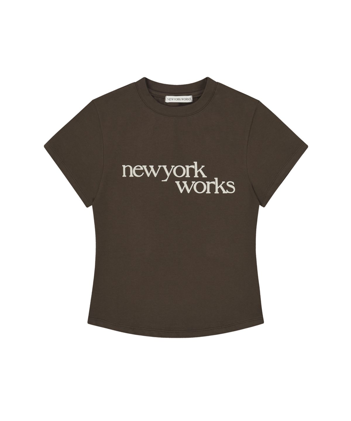 뉴욕웍스(NEWYORKWORKS) 프린팅 우먼핏 티셔츠_ 브라운