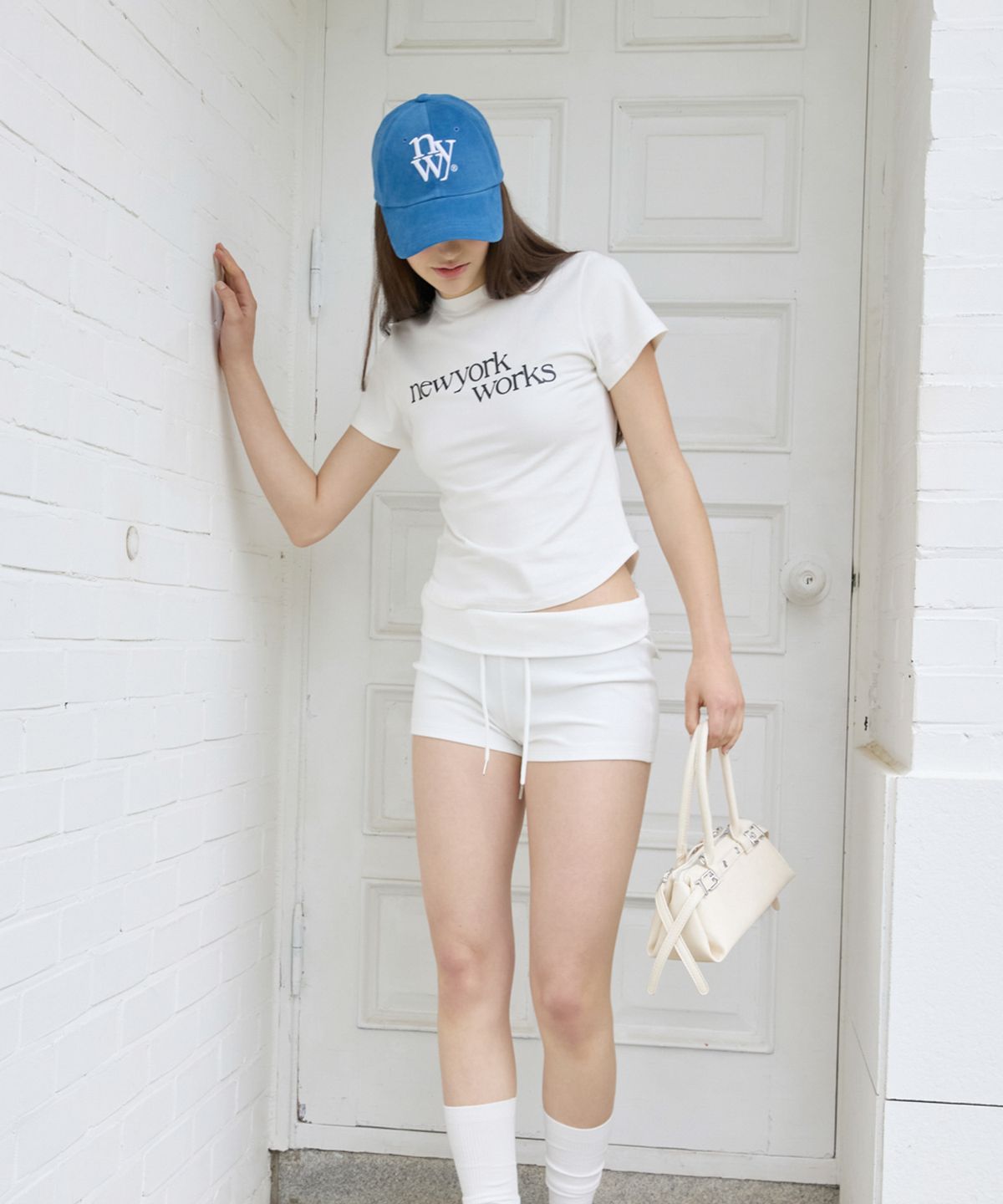 뉴욕웍스(NEWYORKWORKS) 프린팅 우먼핏 티셔츠_ 화이트
