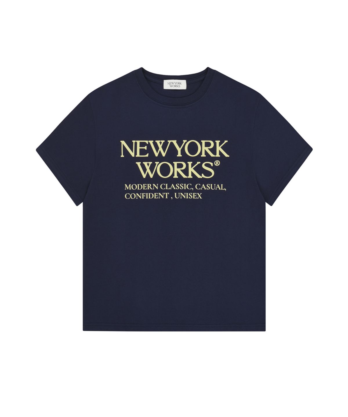 뉴욕웍스(NEWYORKWORKS) 유니섹스 오버핏 티셔츠_ 네이비