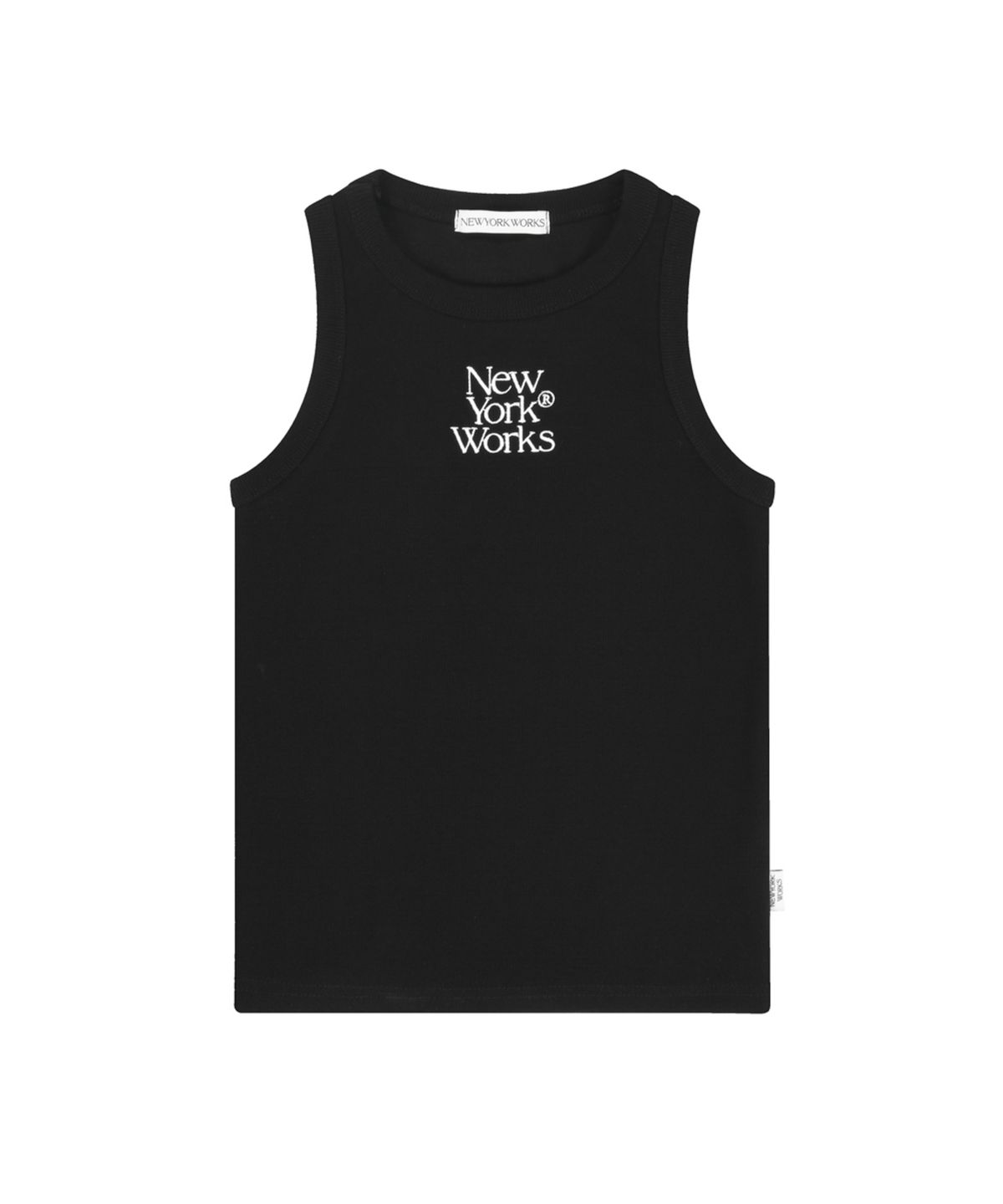 뉴욕웍스(NEWYORKWORKS) 립드 탱크탑 슬리브리스_ 블랙