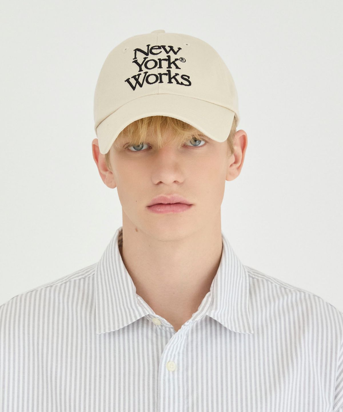 뉴욕웍스(NEWYORKWORKS) 믹스 로고 볼캡_ 베이지