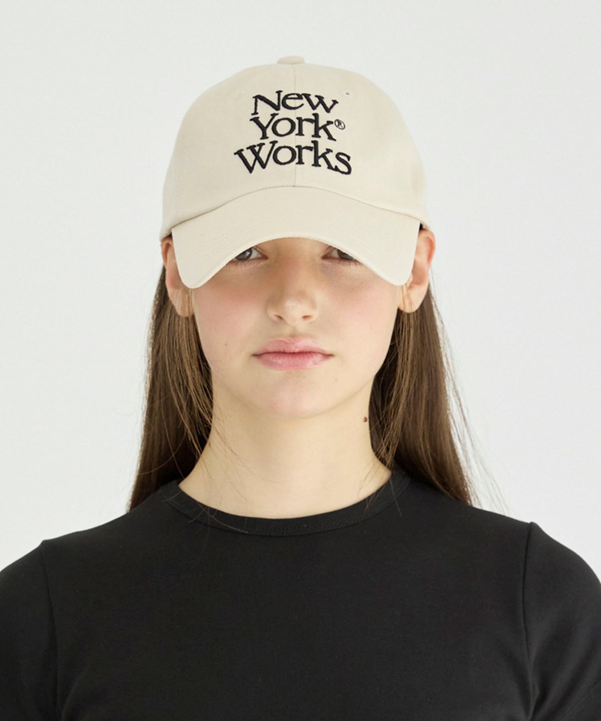 뉴욕웍스(NEWYORKWORKS) 믹스 로고 볼캡_ 베이지