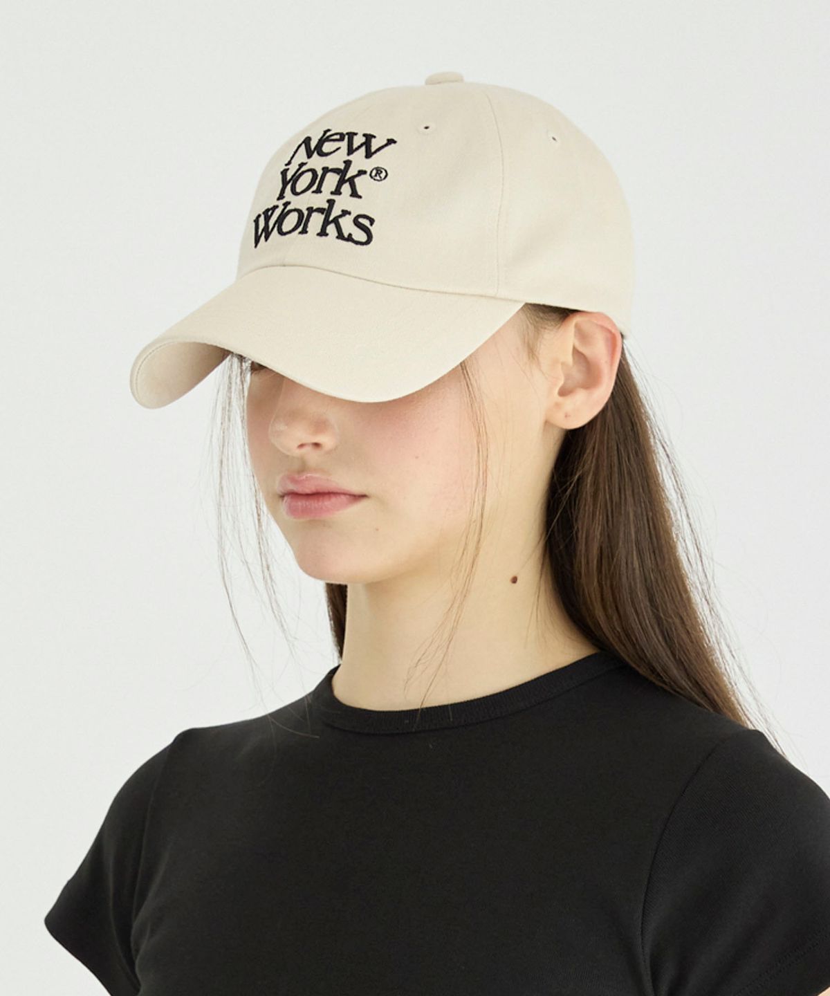 뉴욕웍스(NEWYORKWORKS) 믹스 로고 볼캡_ 베이지