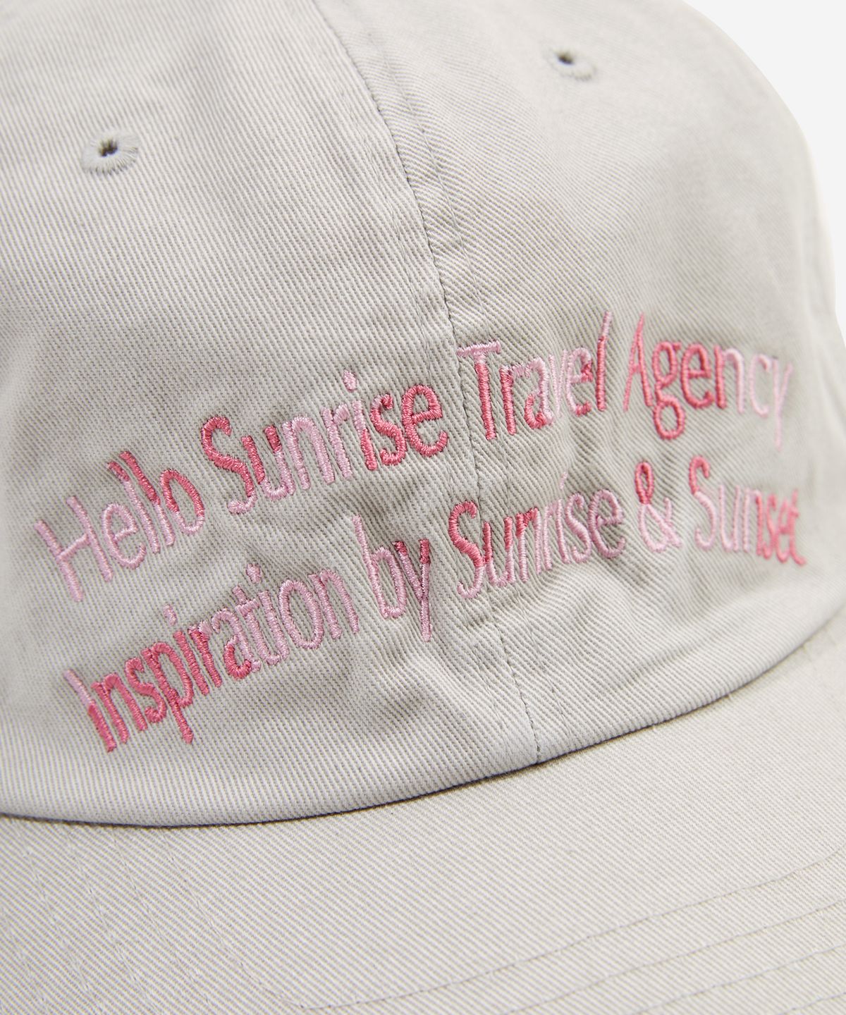 헬로 선라이즈(HELLO SUNRISE) Dot Arch Logo Ball Cap_Warm Gray