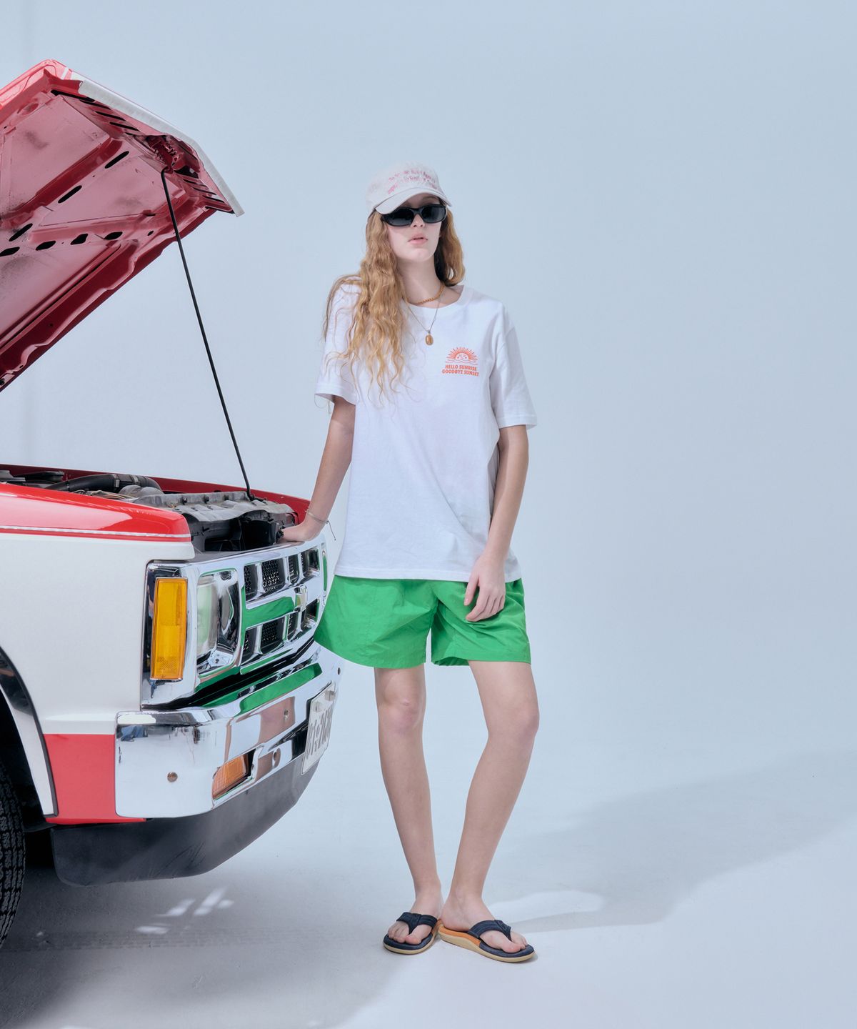 헬로 선라이즈(HELLO SUNRISE) Dot Arch Logo Ball Cap_Warm Gray