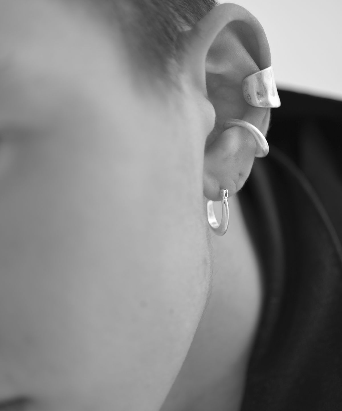 노비스도쿄(NOVICE TOKYO) 언이븐 롱 이어커프 Uneven Long Ear Cuff silver