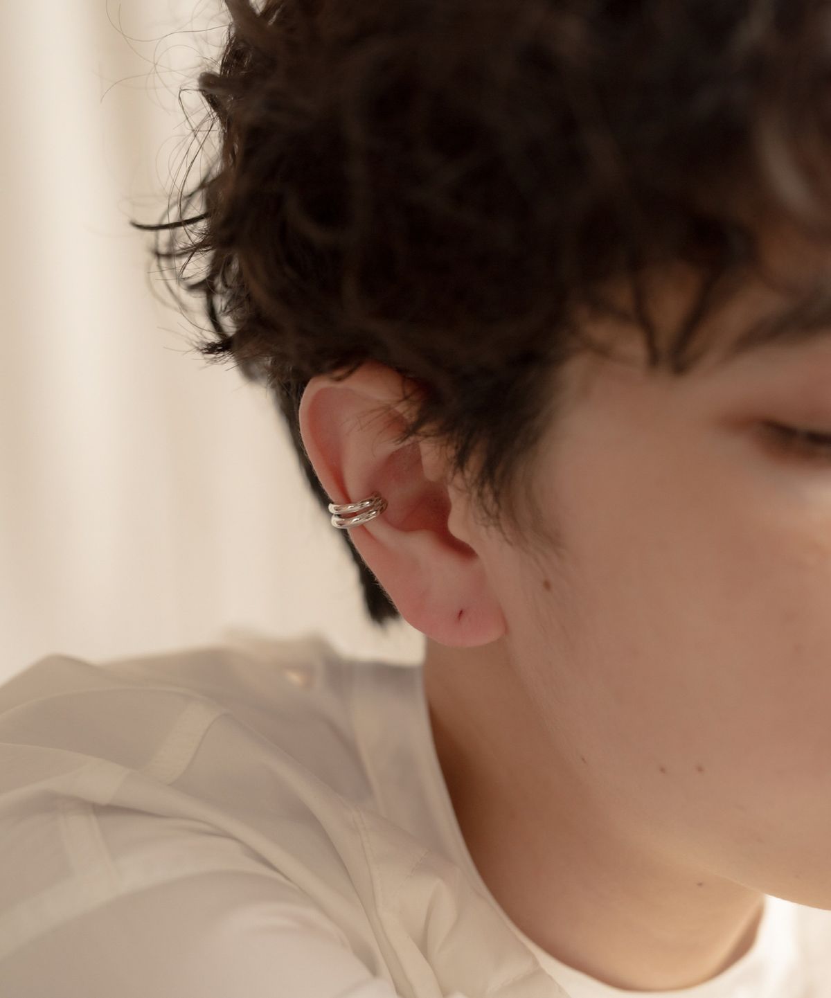 노비스도쿄(NOVICE TOKYO) 이중 이어 커프 Double Ear Cuff / silver