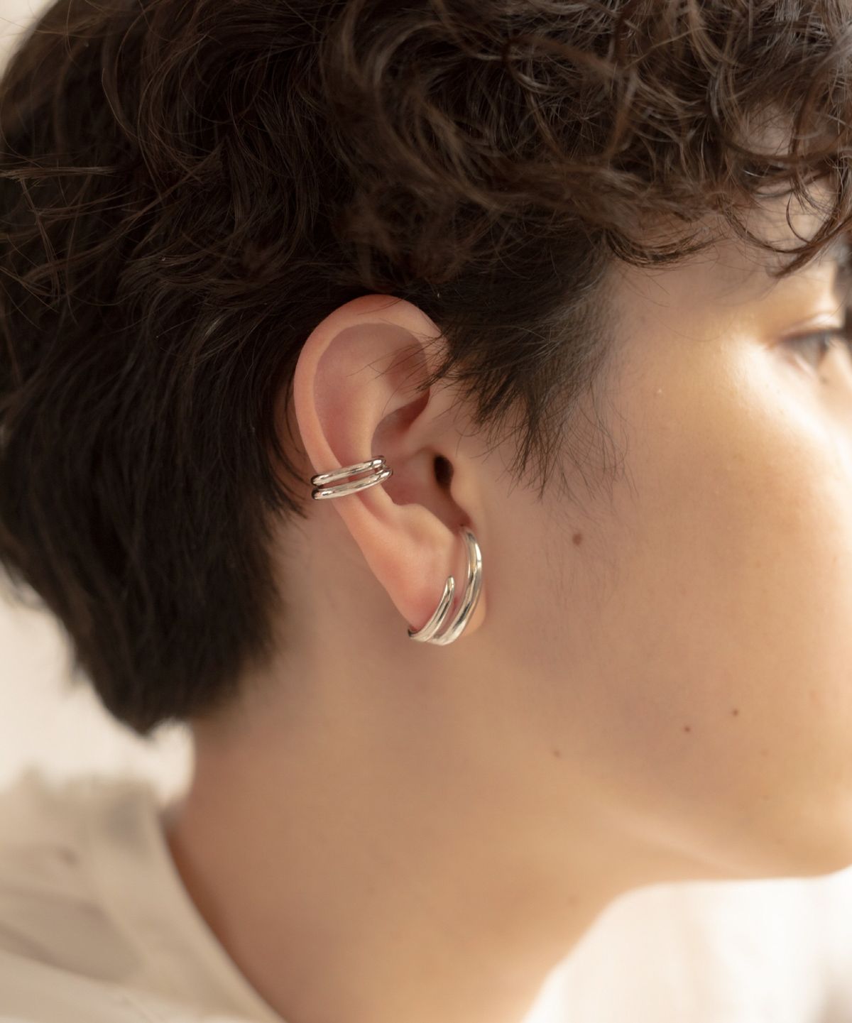 노비스도쿄(NOVICE TOKYO) 이중 이어 커프 Double Ear Cuff / silver