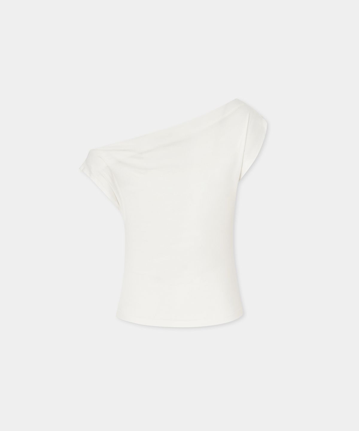 에트오소메(ETRE AU SOMMET) Piercing Drape Short Sleeve Top (White)