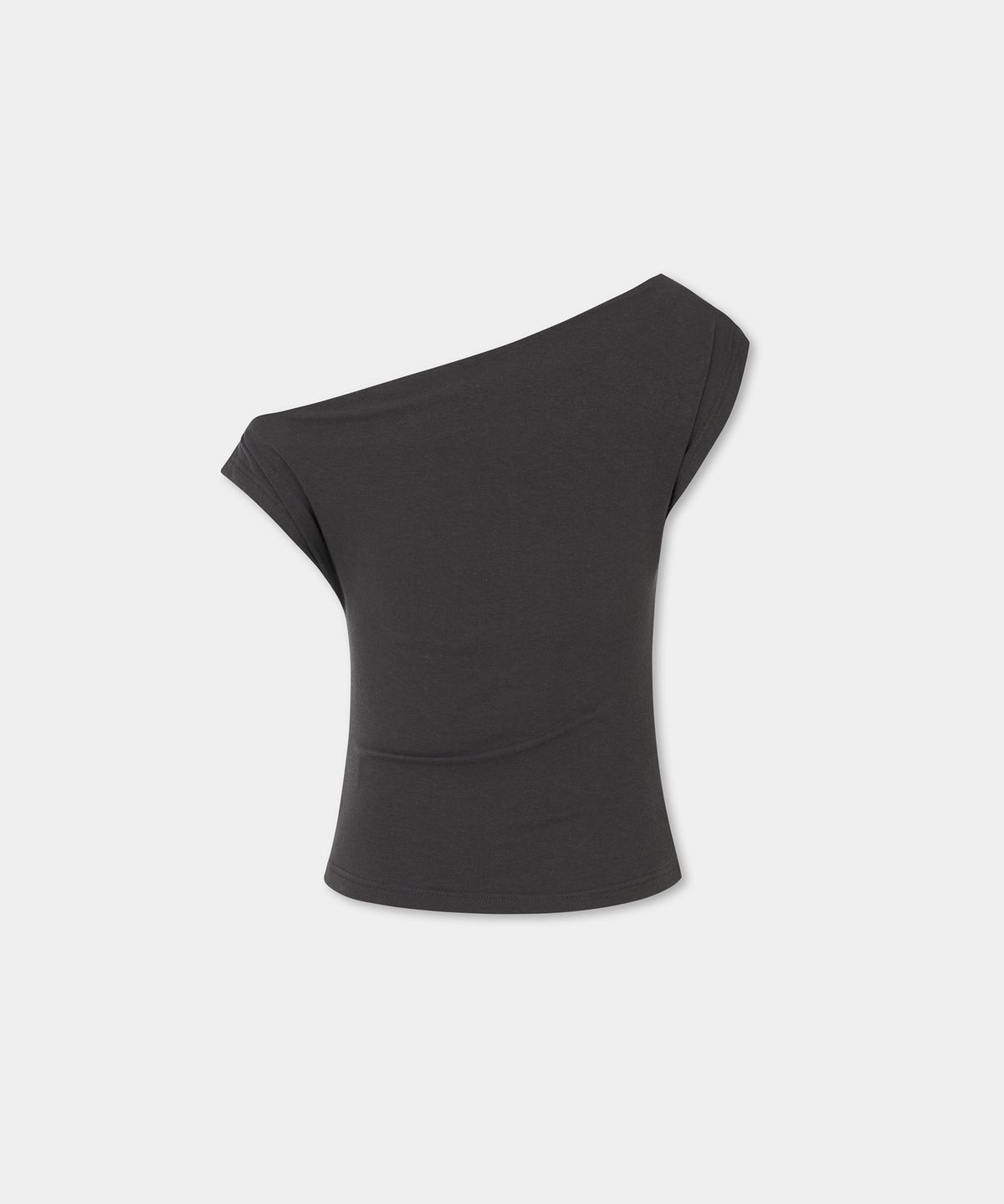에트오소메(ETRE AU SOMMET) Piercing Drape Short Sleeve Top (Charcoal)