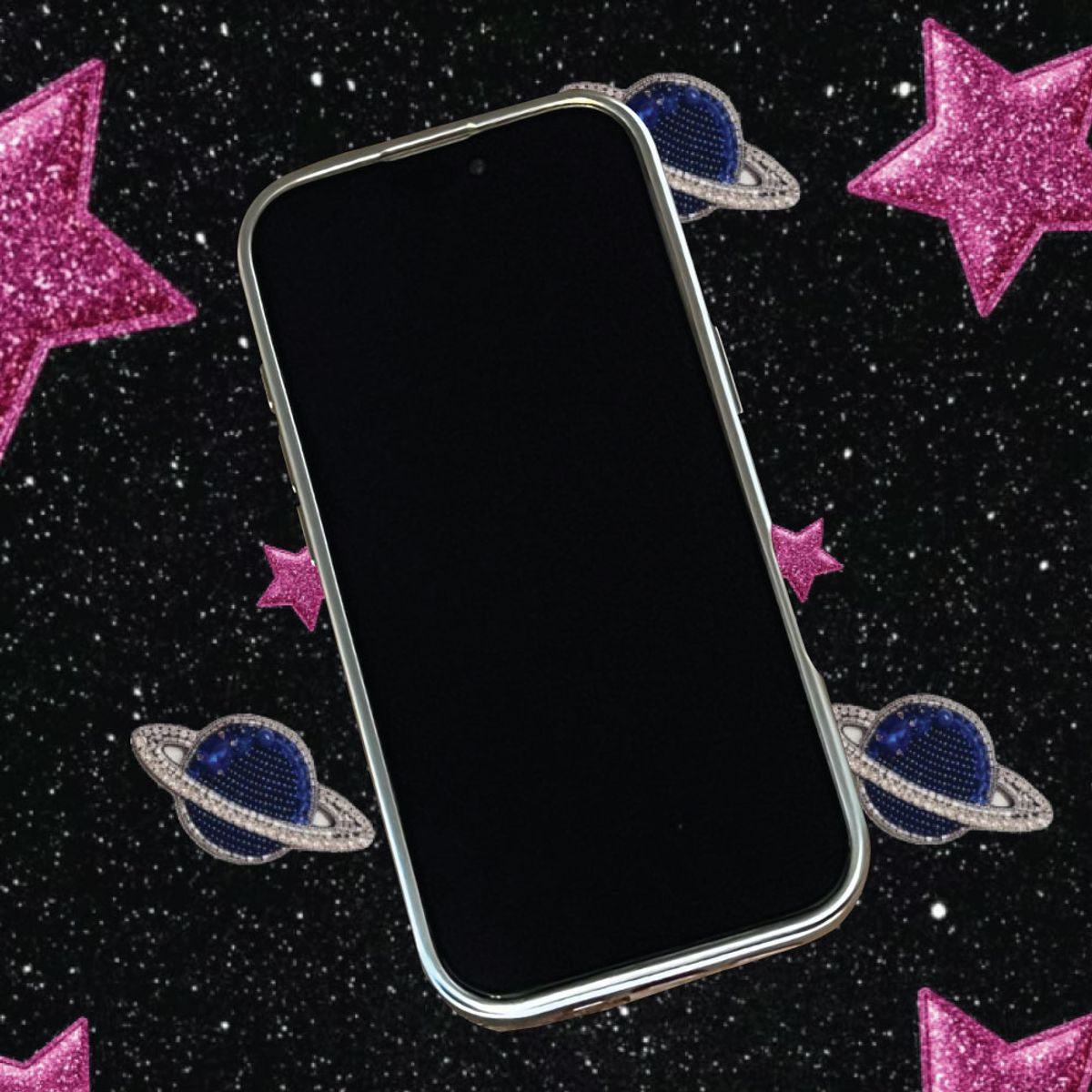 블레임 스튜디오(BLAMESTUDIO) Glitter Hot pink Angel case