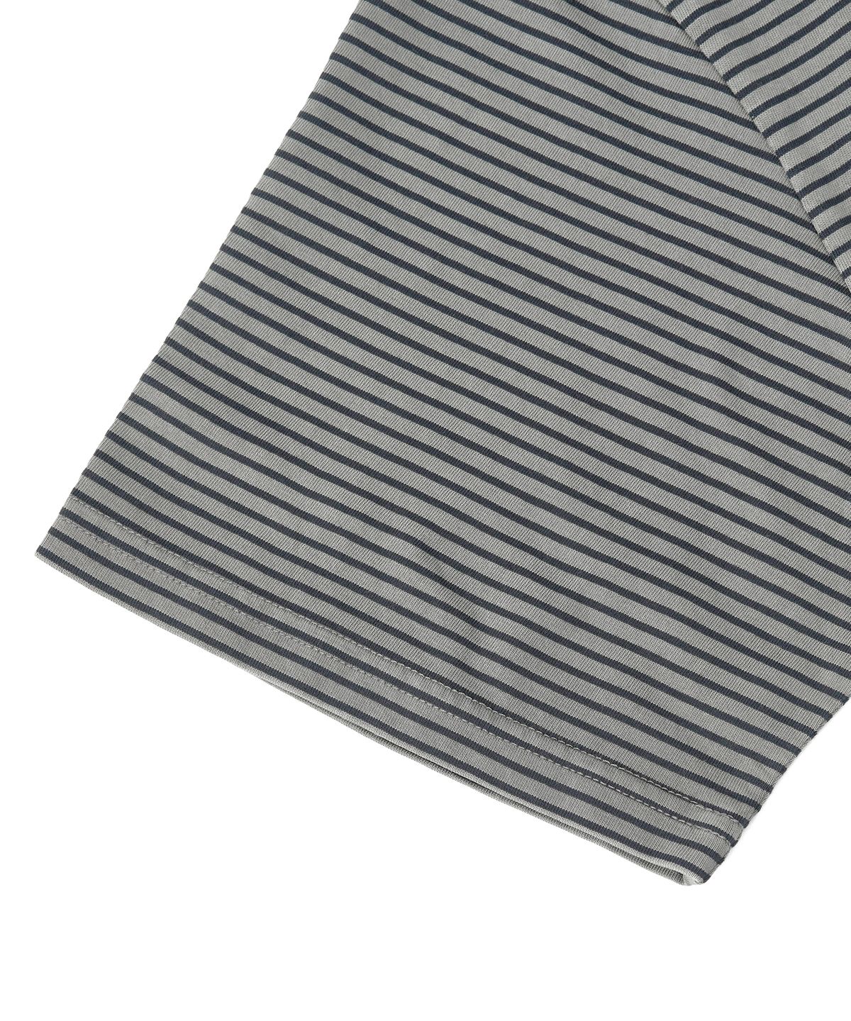 엑스컨테이너(EXCONTAINER) 피그먼트 다이드 스트라이프 하프 티셔츠 (GREY)