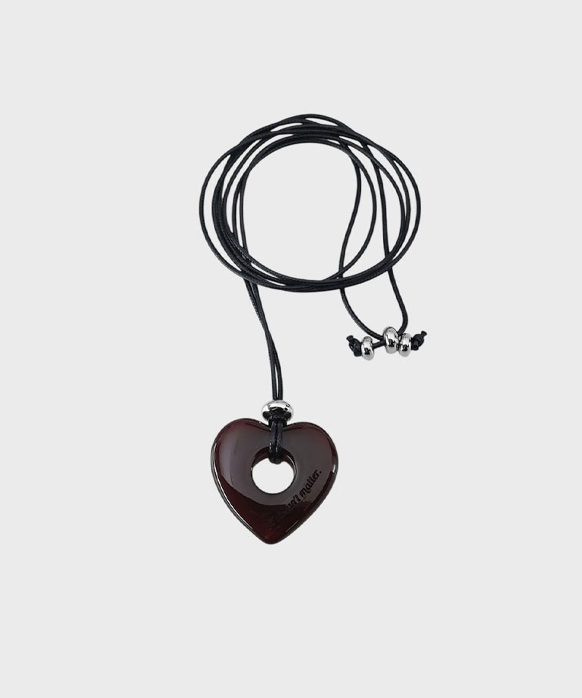 잇더즌매터(IT DOESN'T MATTER) [HEART] Loppy necklace (Red brown)