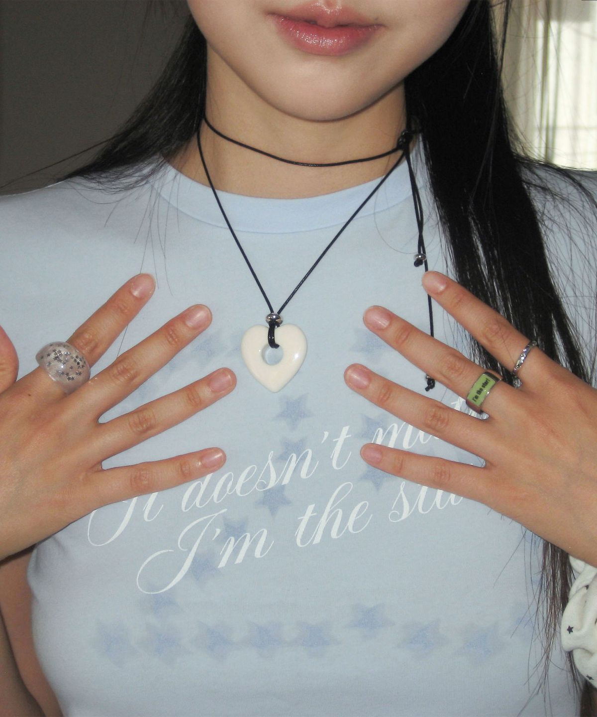 잇더즌매터(IT DOESN'T MATTER) [HEART] Loppy necklace (Ivory)