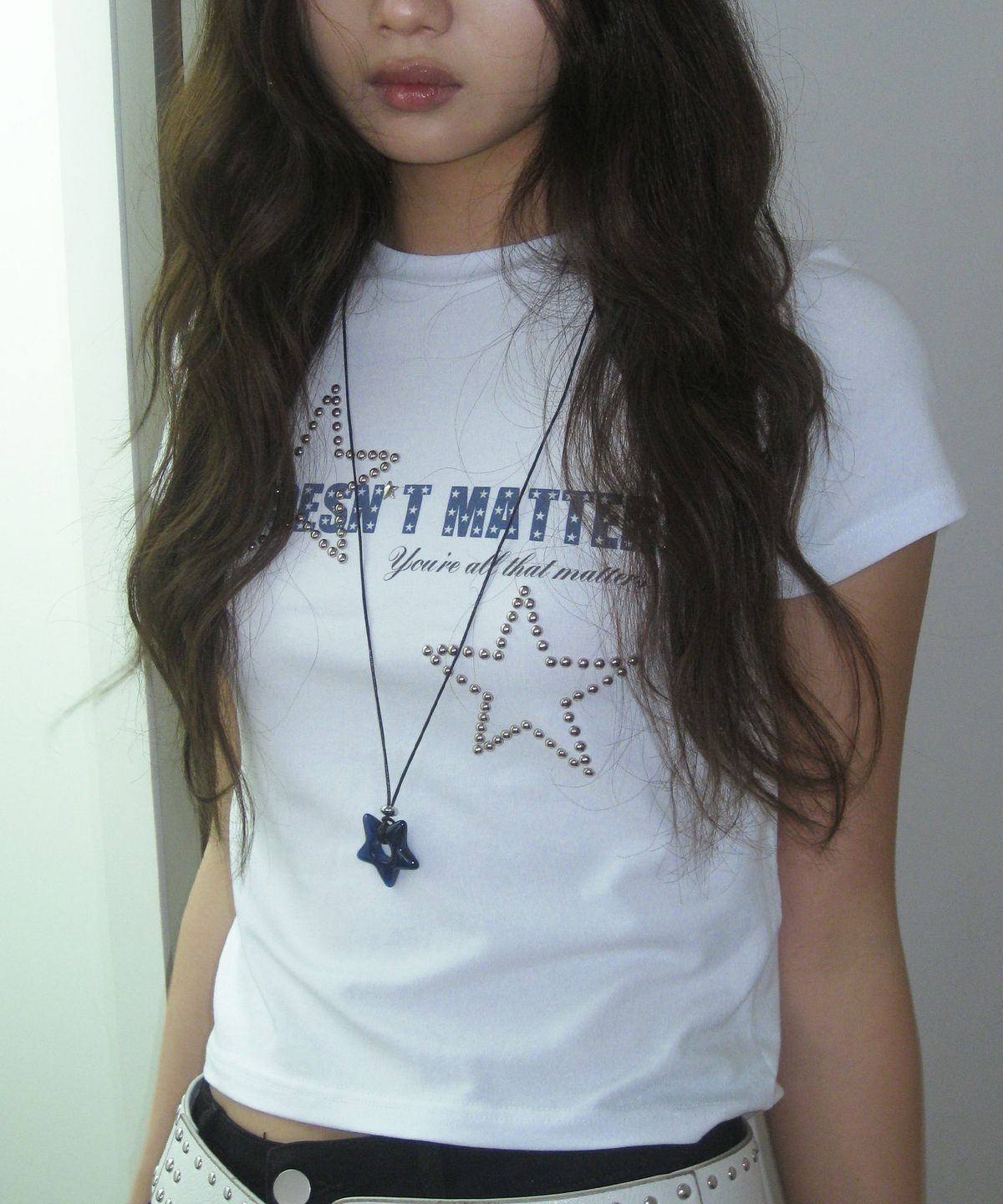 잇더즌매터(IT DOESN'T MATTER) [STAR] Loppy necklace (Navy)