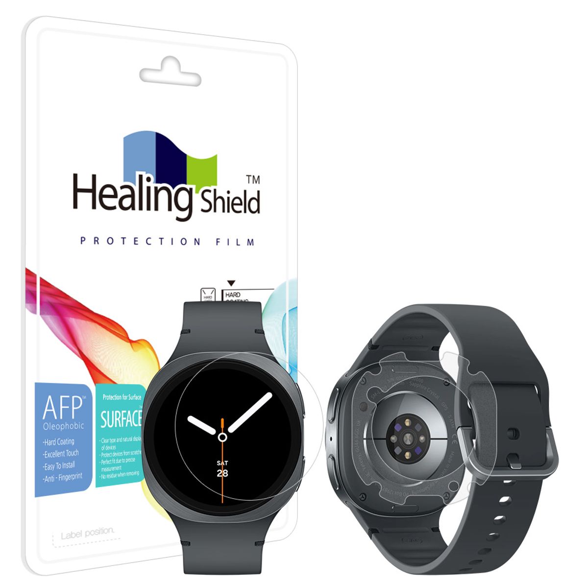 힐링쉴드(HEALINGSHIELD) 갤럭시워치8 40mm 올레포빅 액정보호필름 2매 무광후면필름 2매