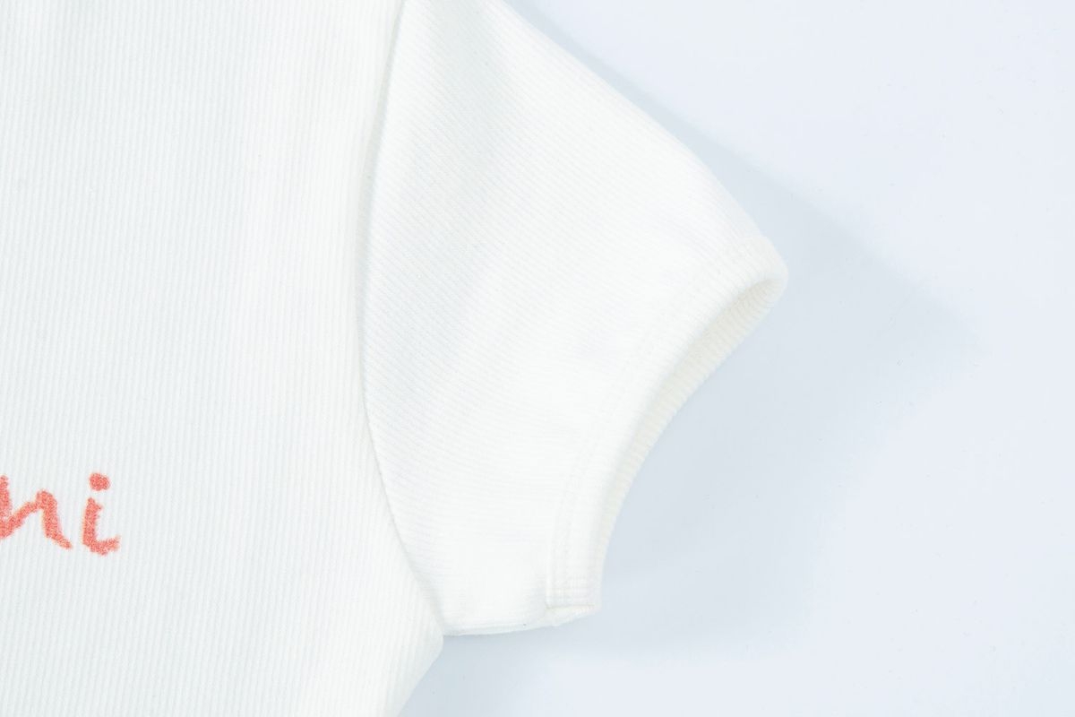 샐러드바구니(SALAD BAGUNI) Provocation lettering ribbed tee - white
